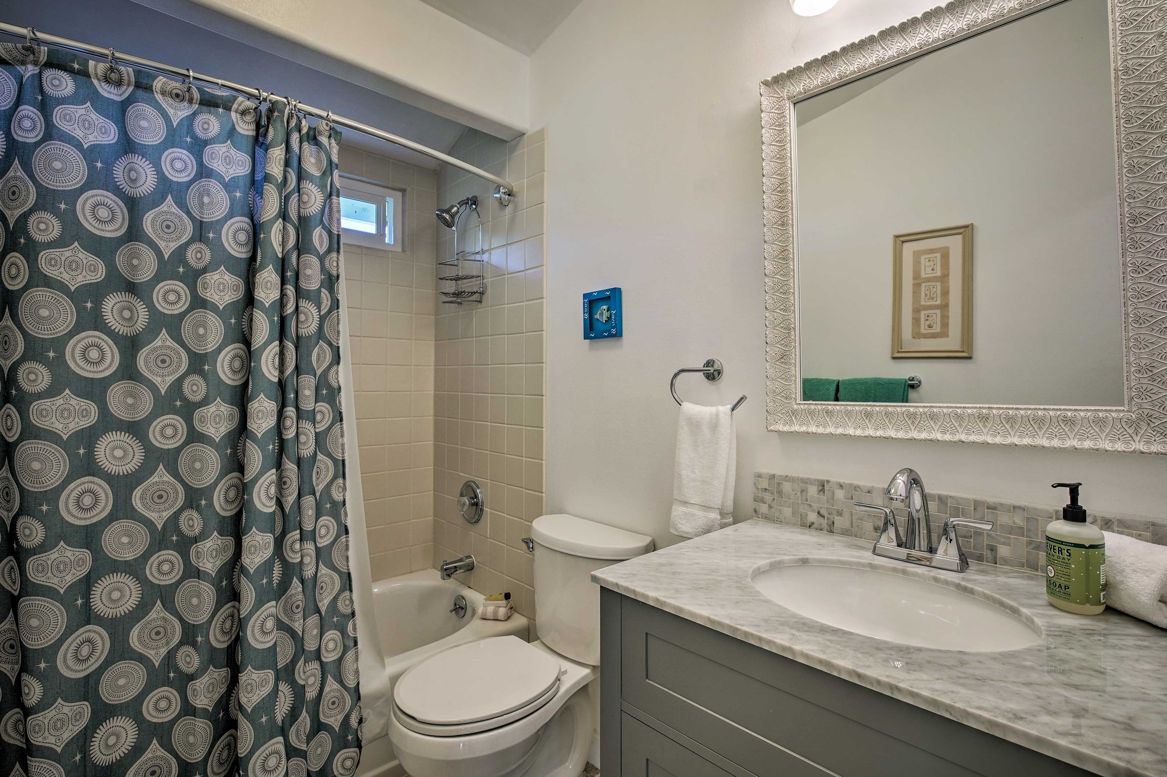 The second bath is a full with a shower/tub combo.