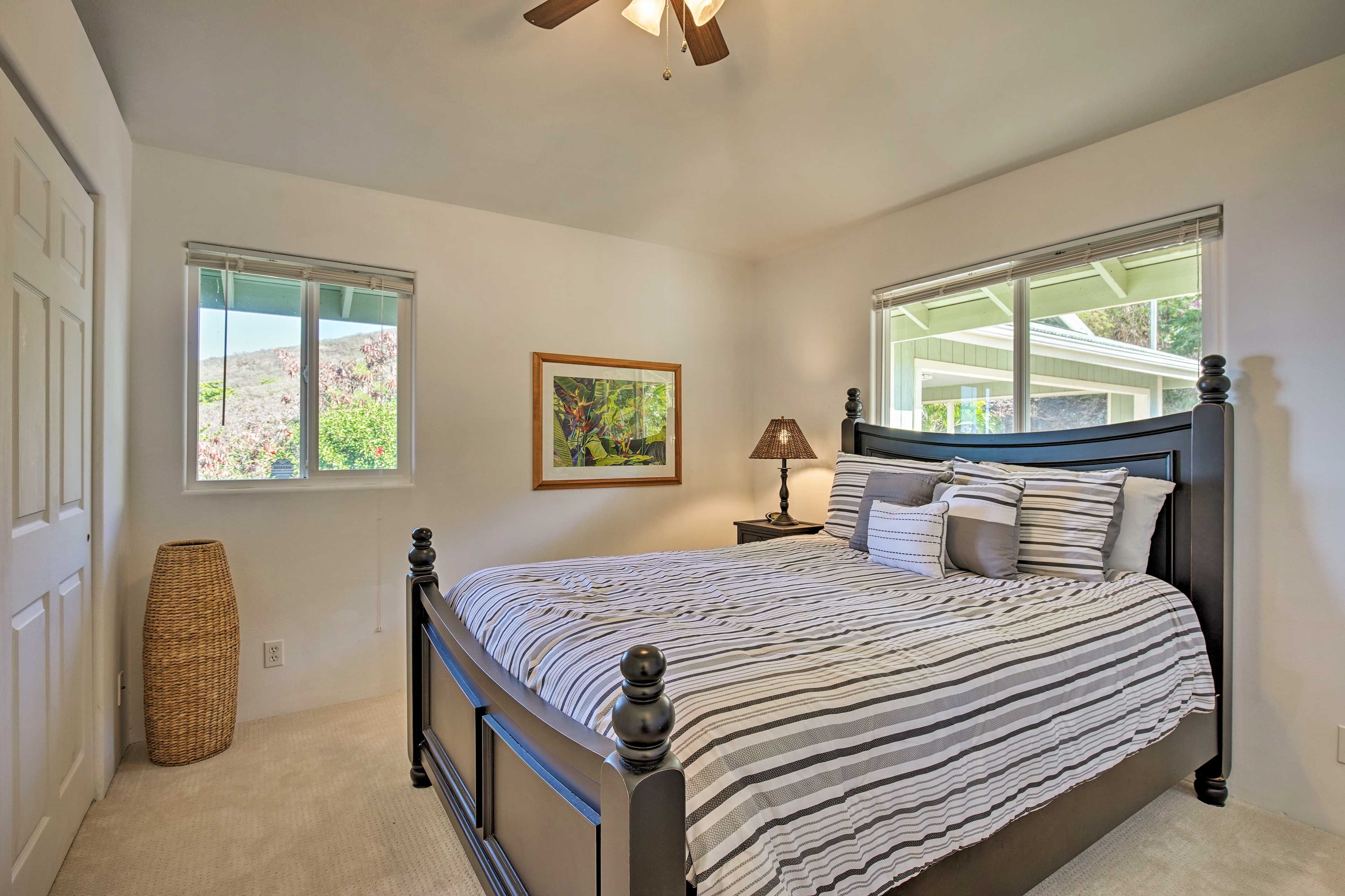 The final bedroom is also outfitted with a queen-sized bed.
