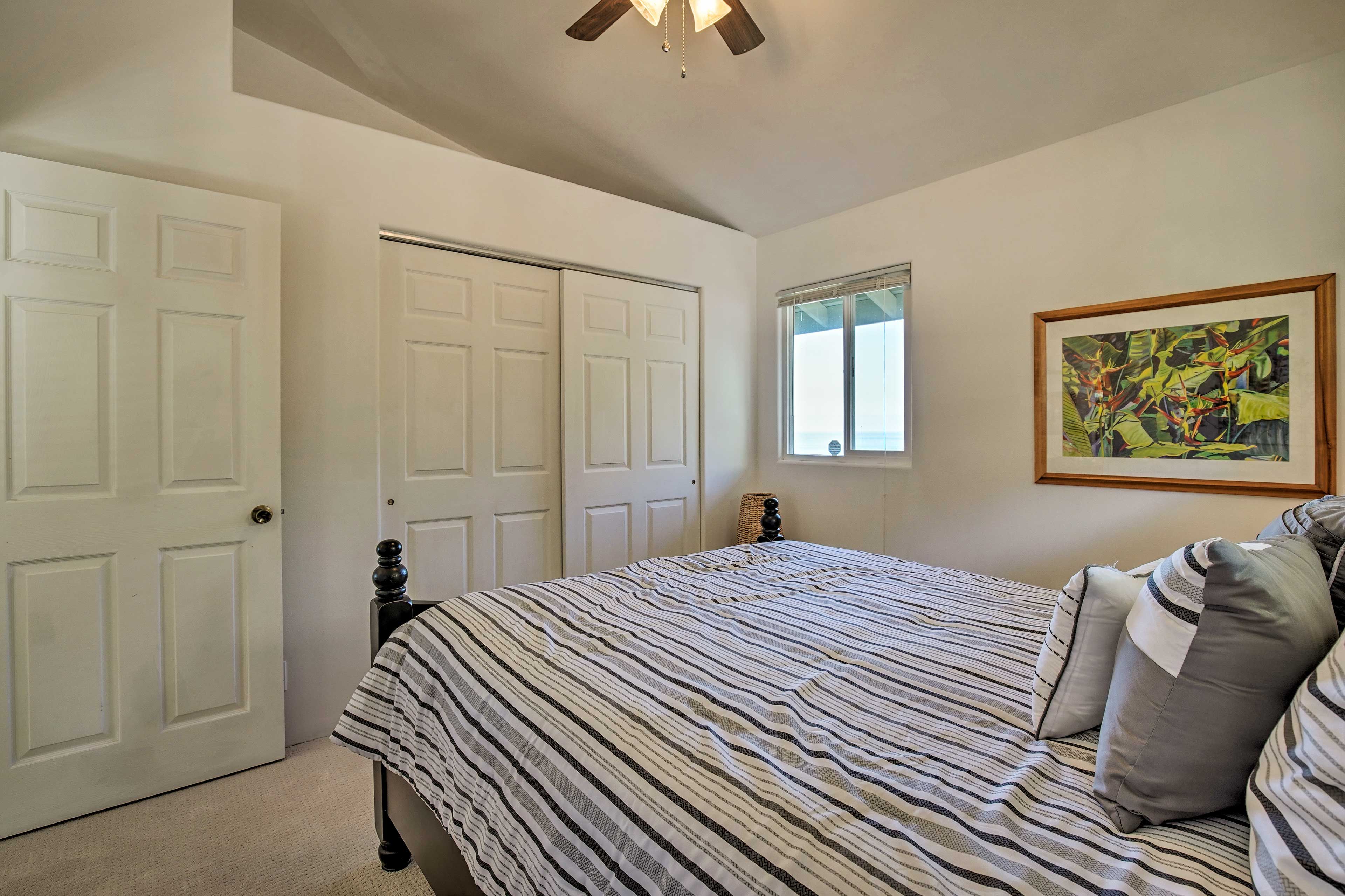 Store all your essentials in the spacious closet.