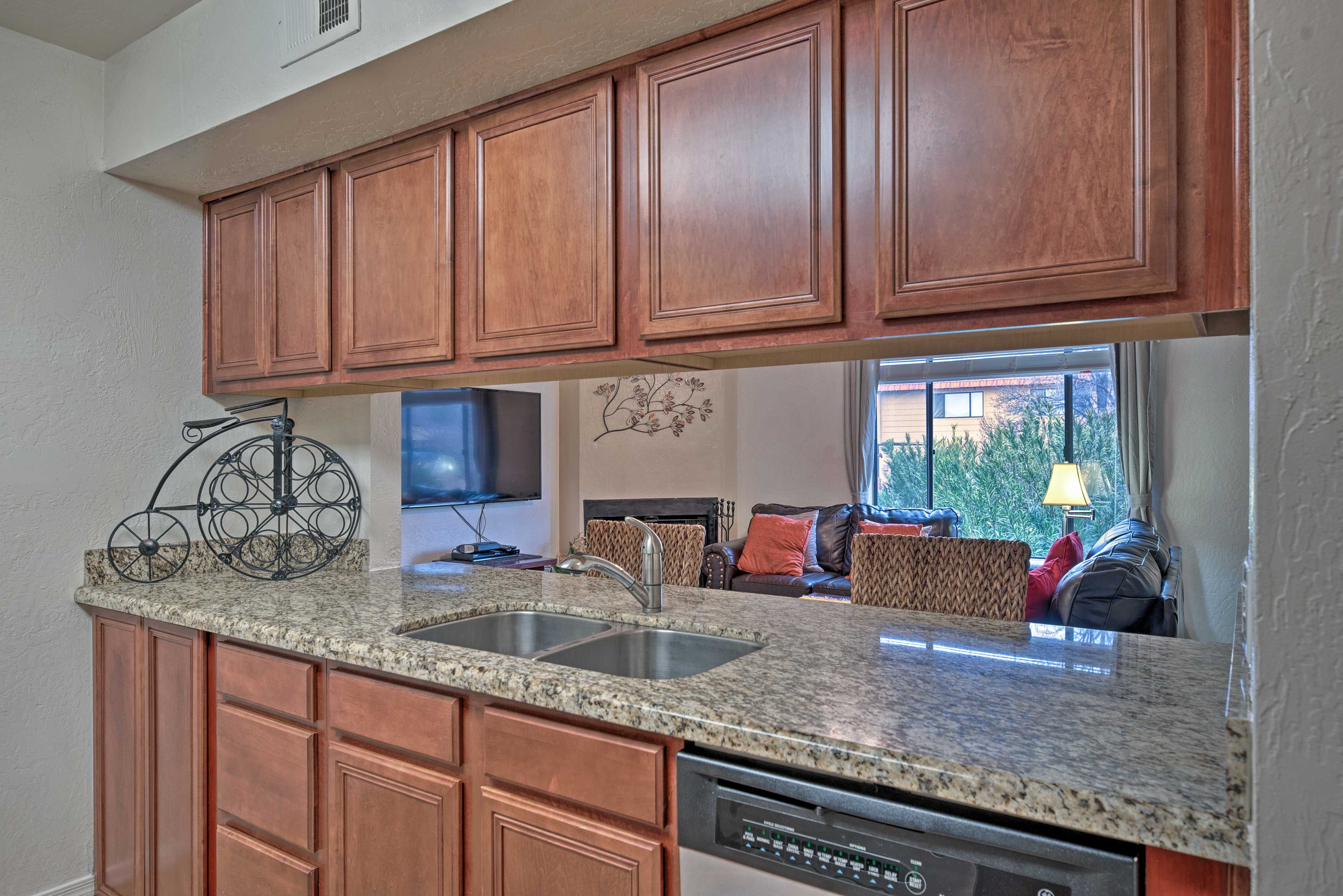 Mix your favorite cocktails while relaxing in the living room!