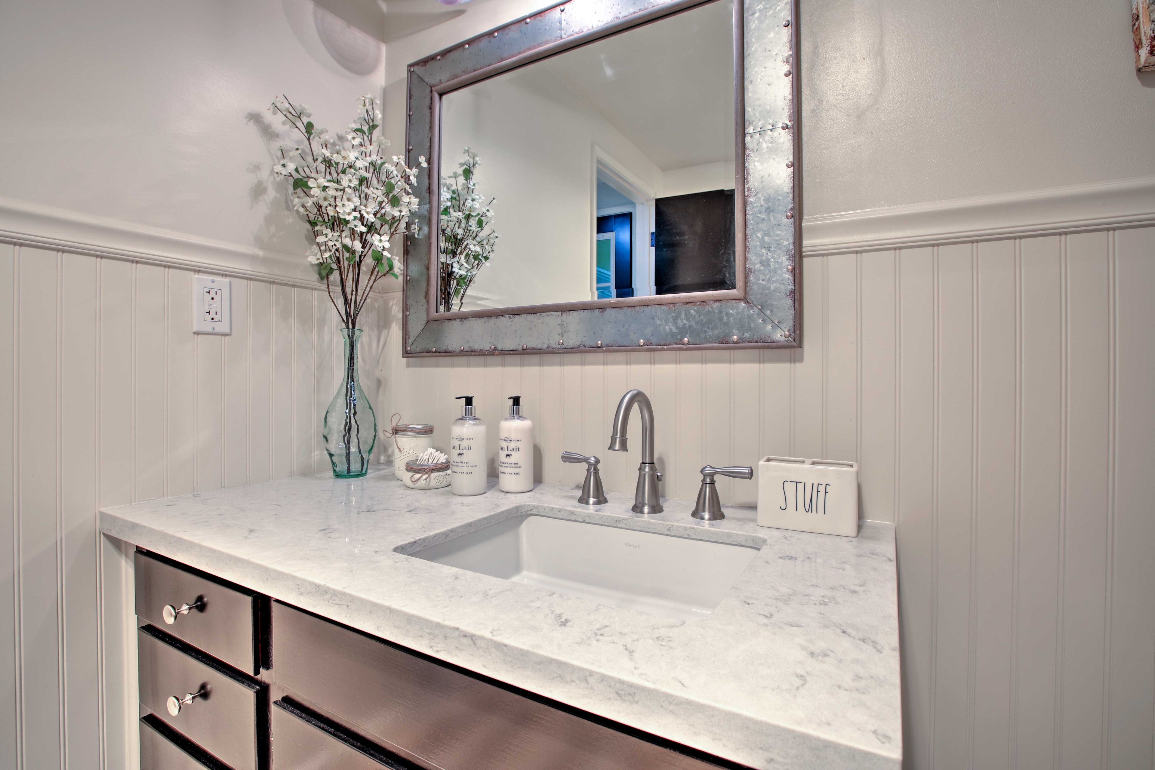 Store your toiletries under the sink.