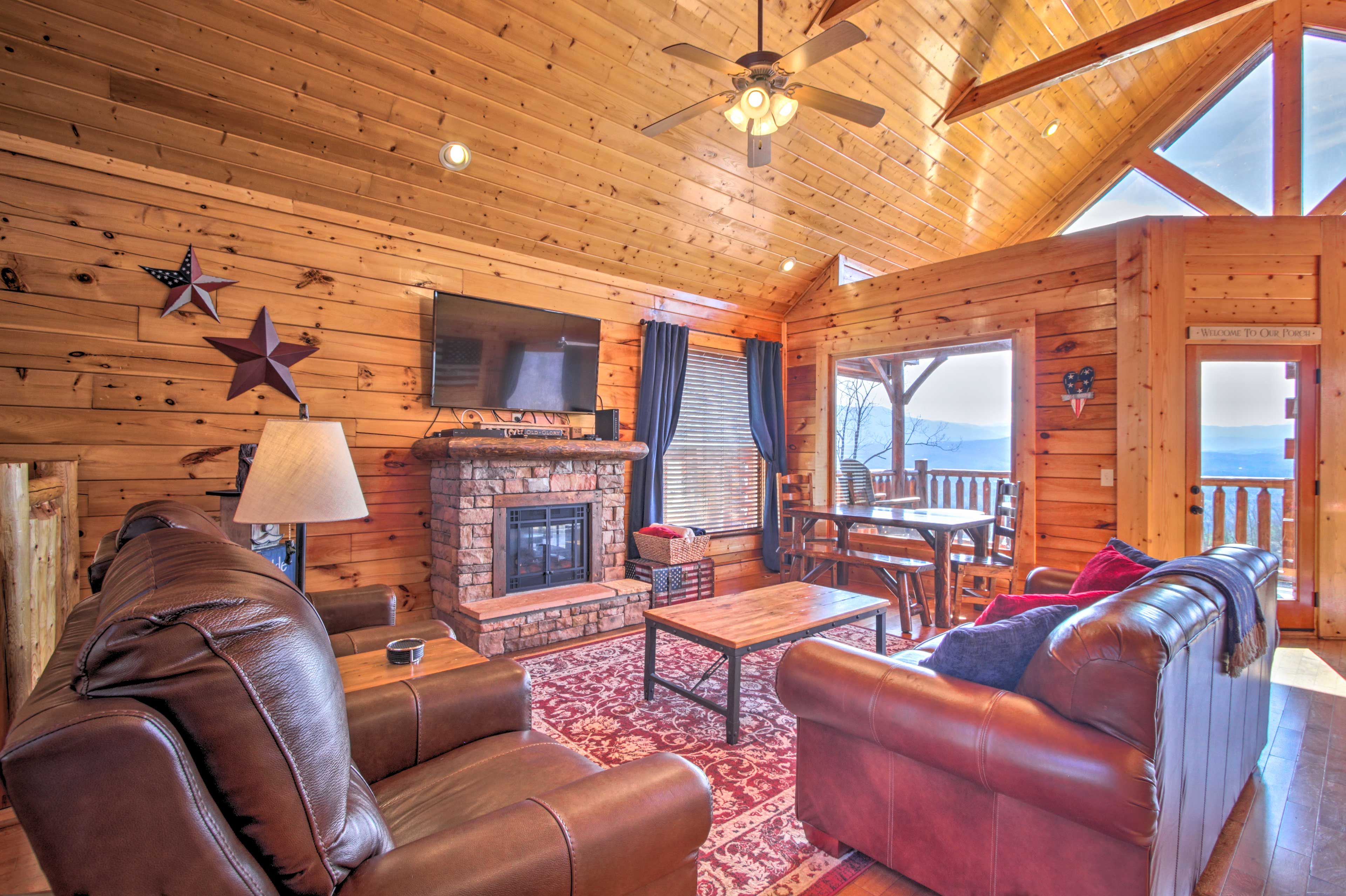 Sevierville Vacation Rental | 1BR | 2BA | 1,500 Sq Ft | Stairs Required