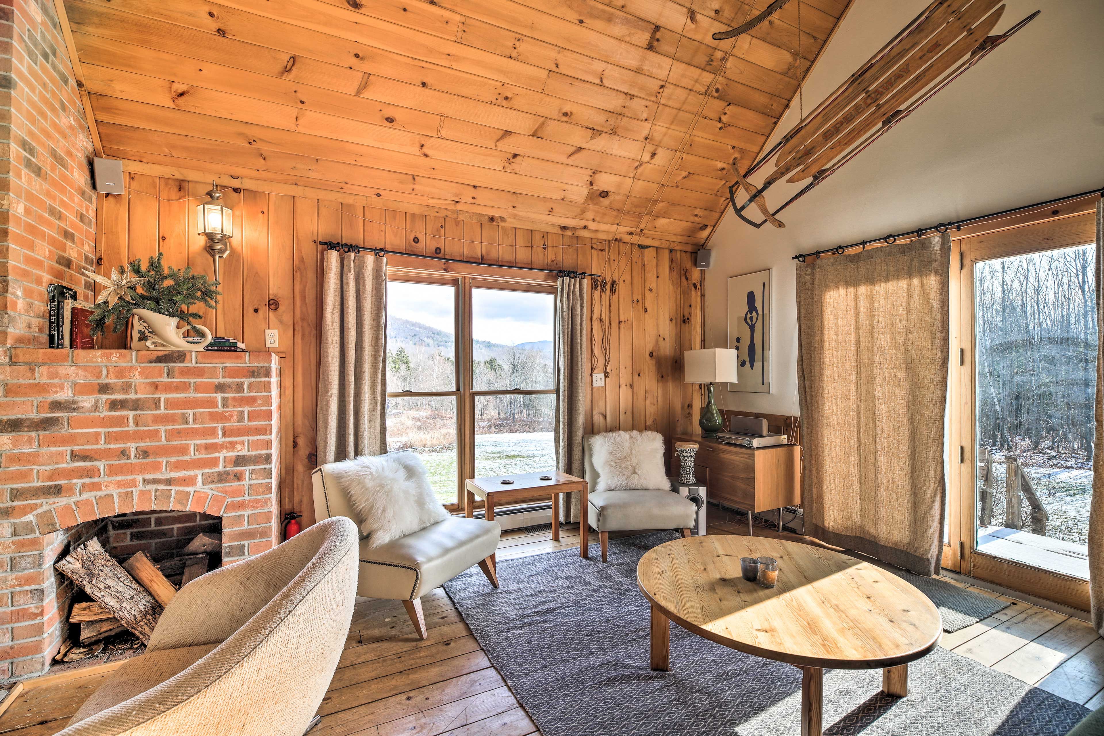 Living Area | Fireplace | Scenic Views | 2-Story Cabin
