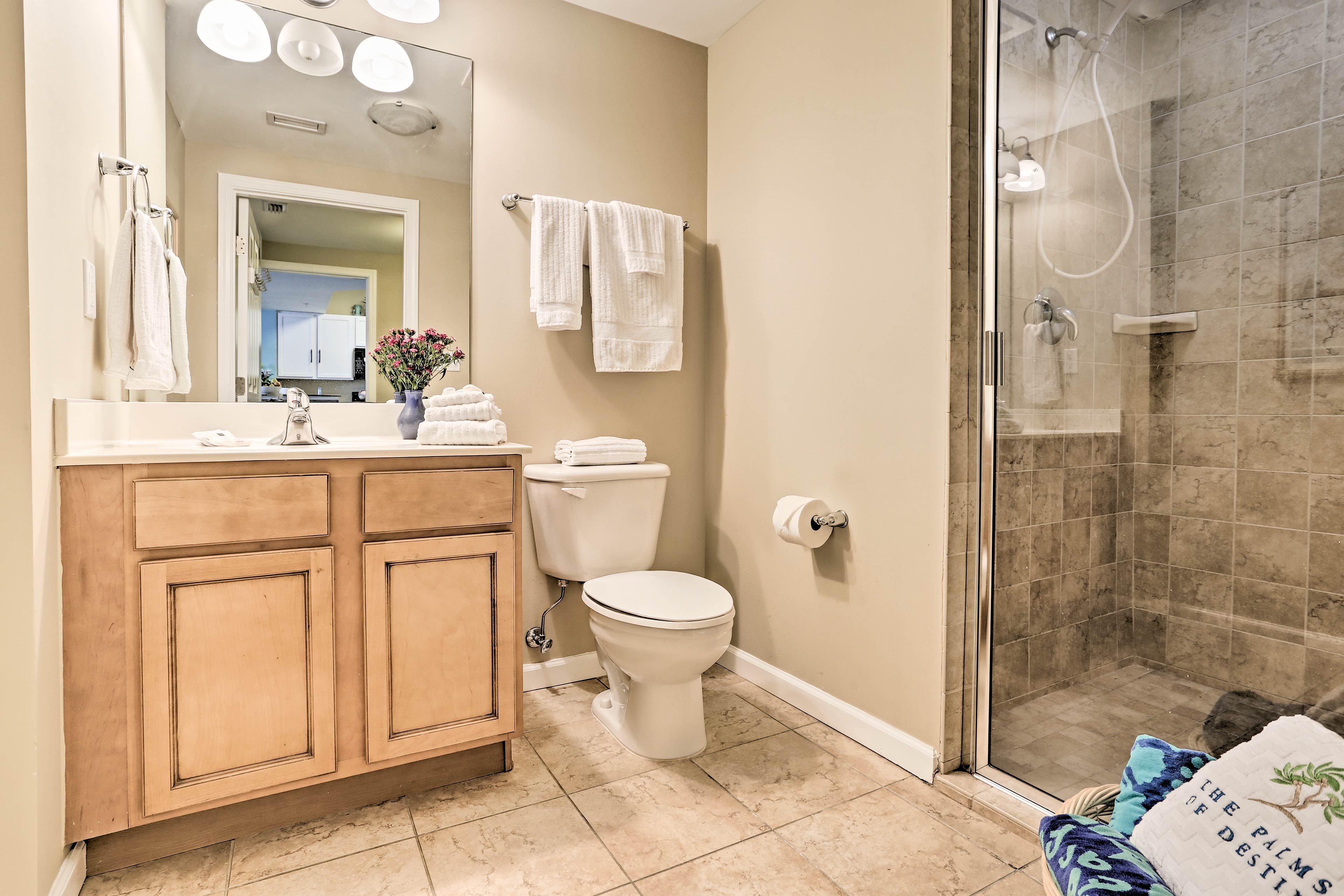 The 2nd bathroom includes a walk-in shower.