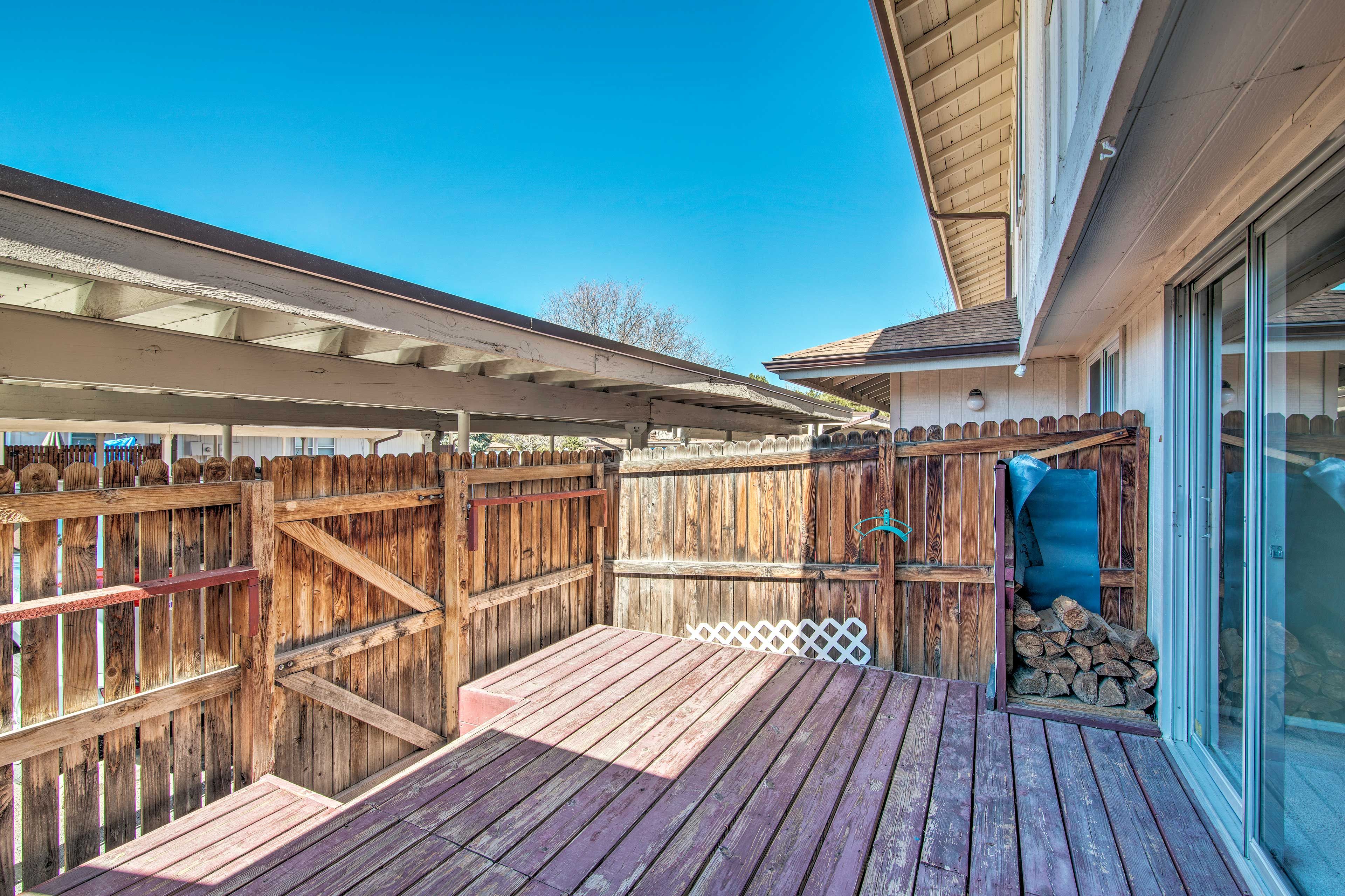 Firewood is provided out on your private deck.