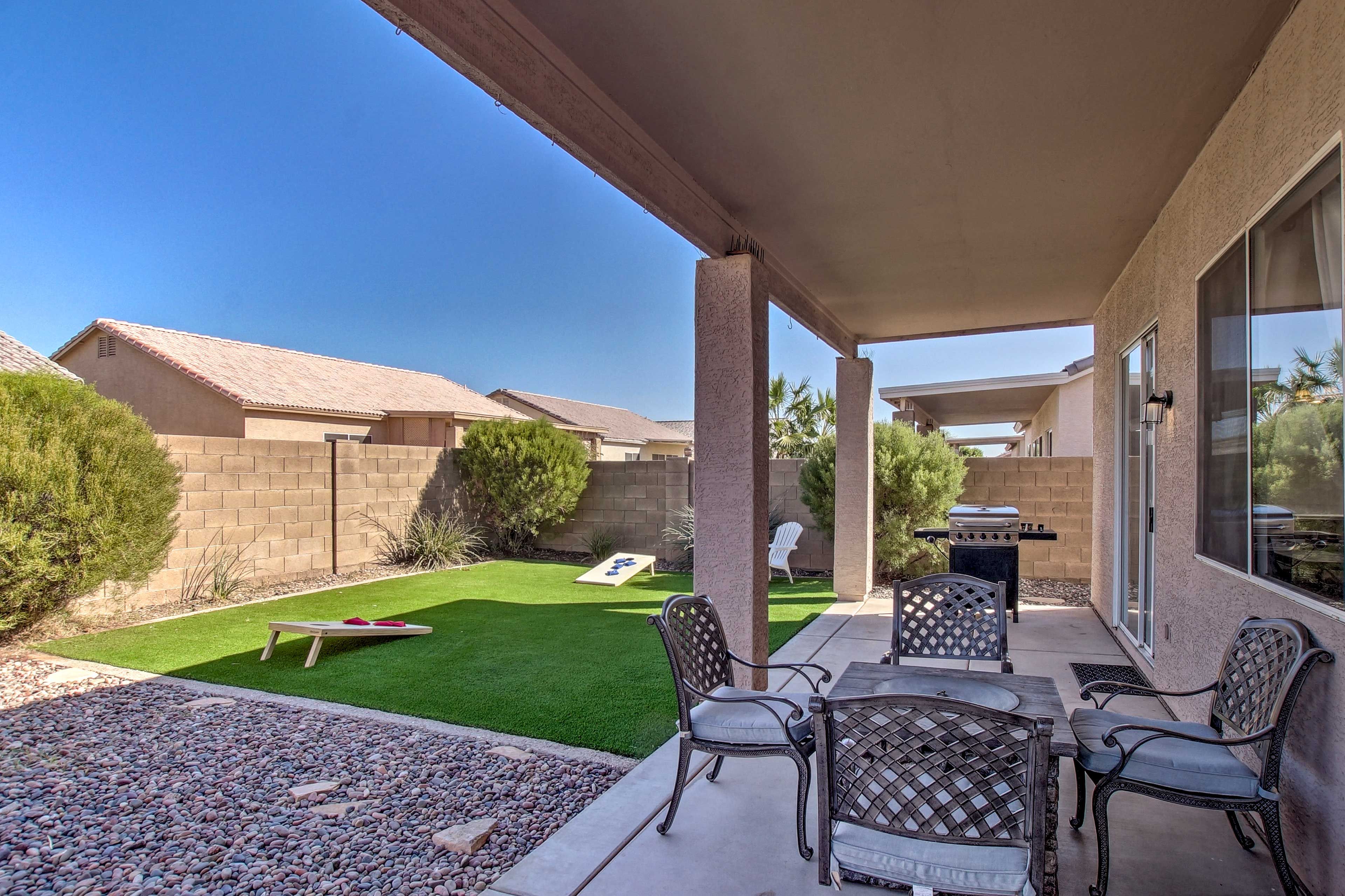 Gather around the fire pit and reflect on the day.