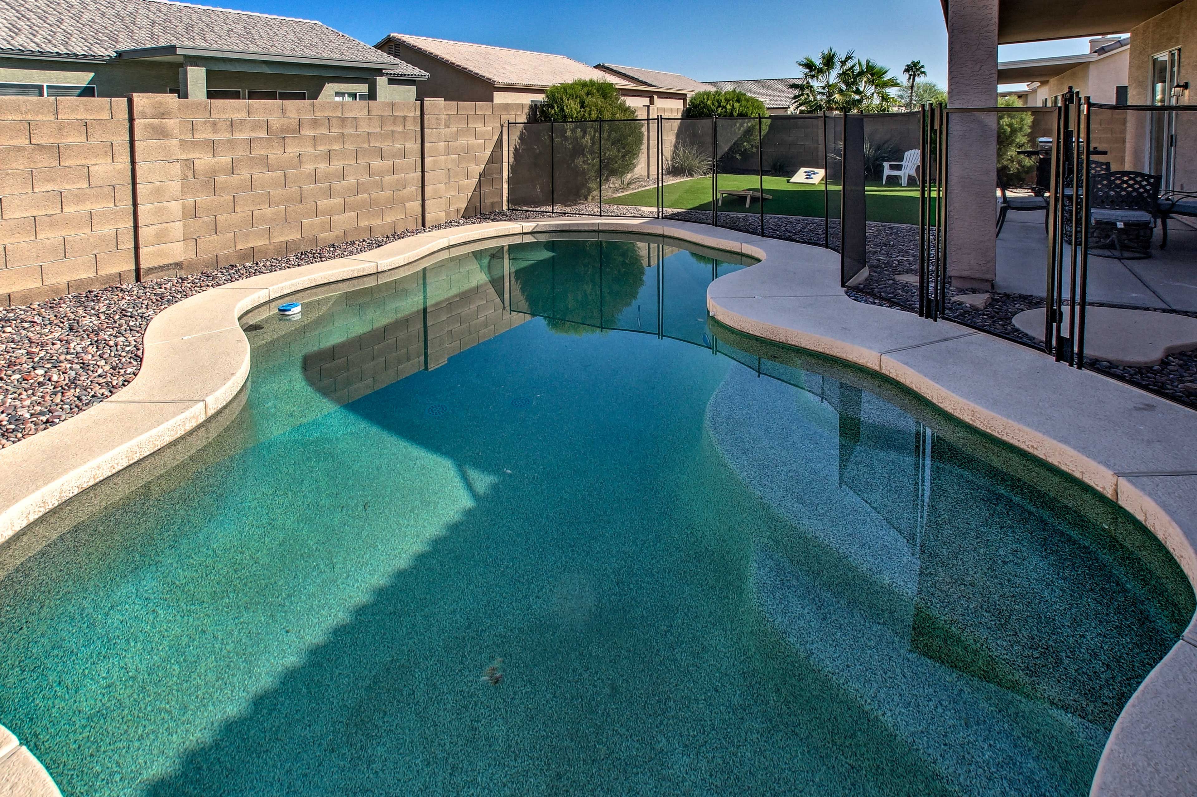 Make a splash in the private pool.