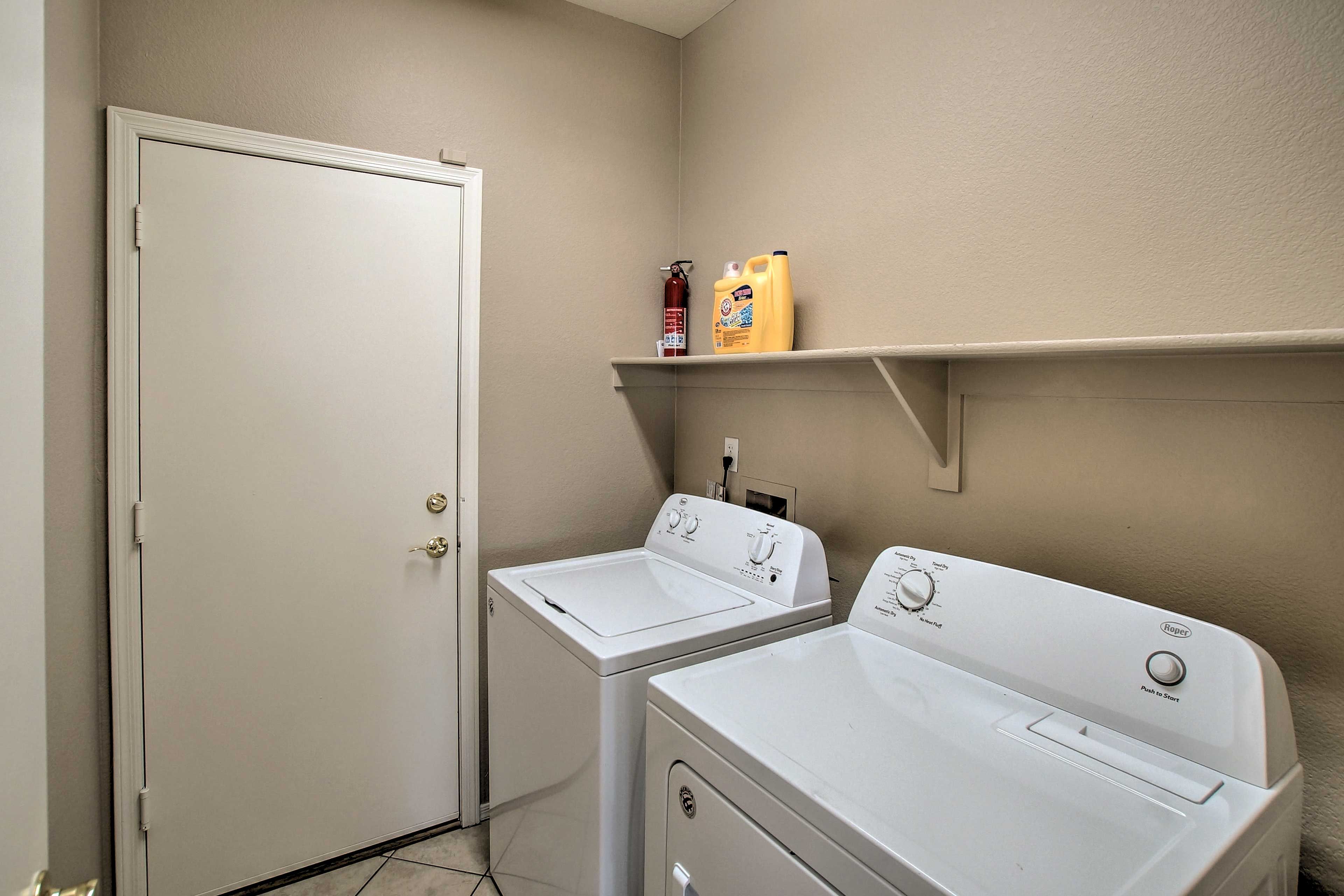 After a hike, throw your clothes in the in-unit laundry machines