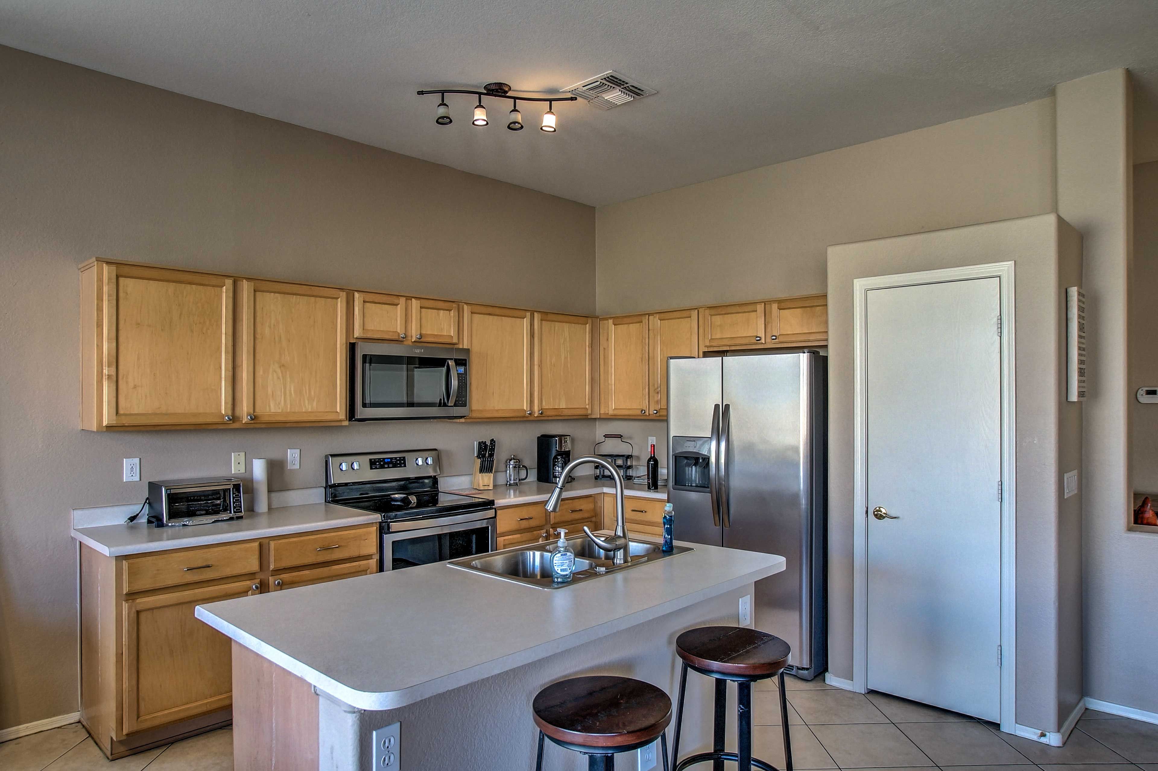 Channel your inner Iron Chef in the fully equipped kitchen.