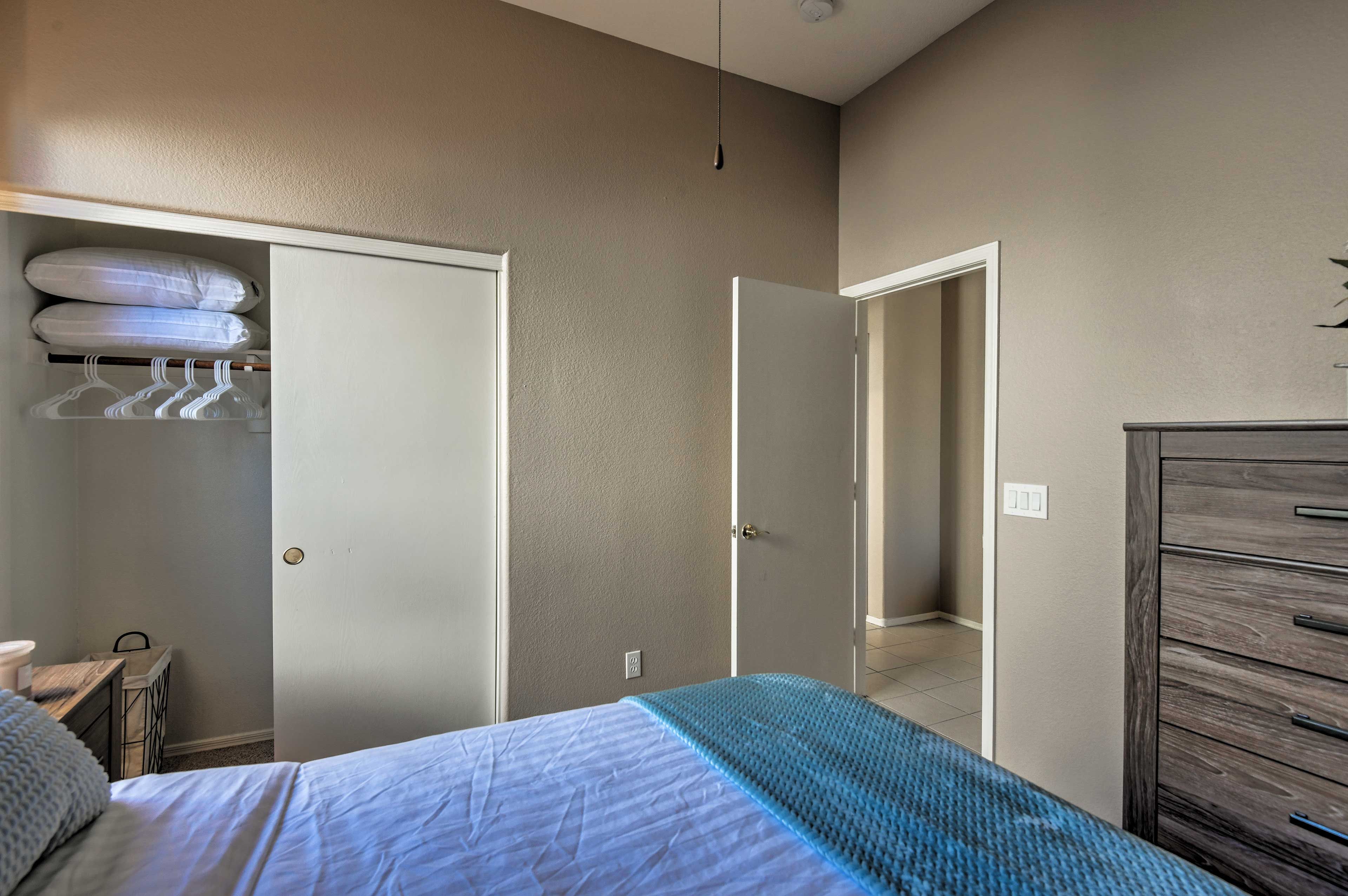 This room sits just down the hall from the living room.