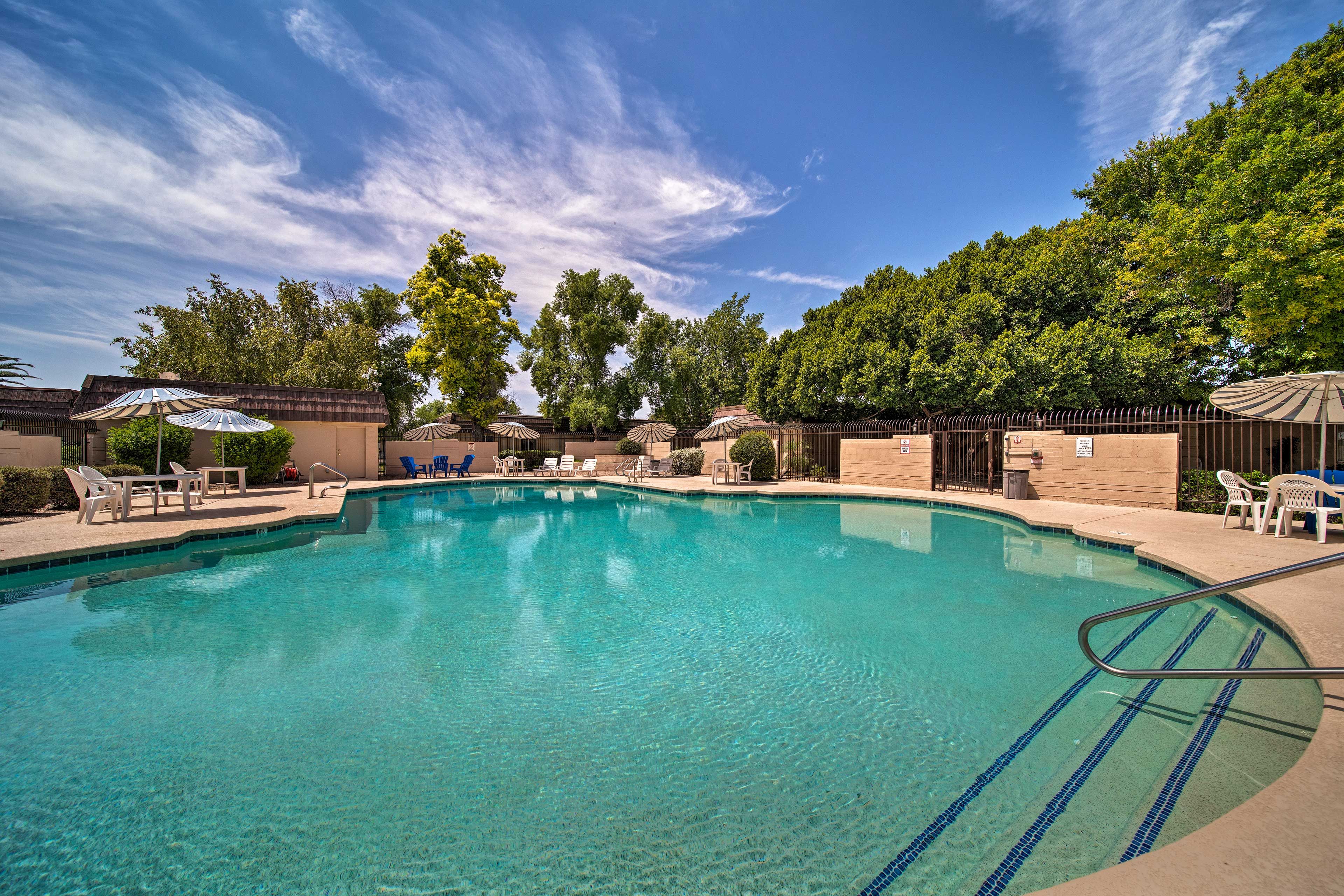 You'll be just steps from the well-maintained community pool in the complex.