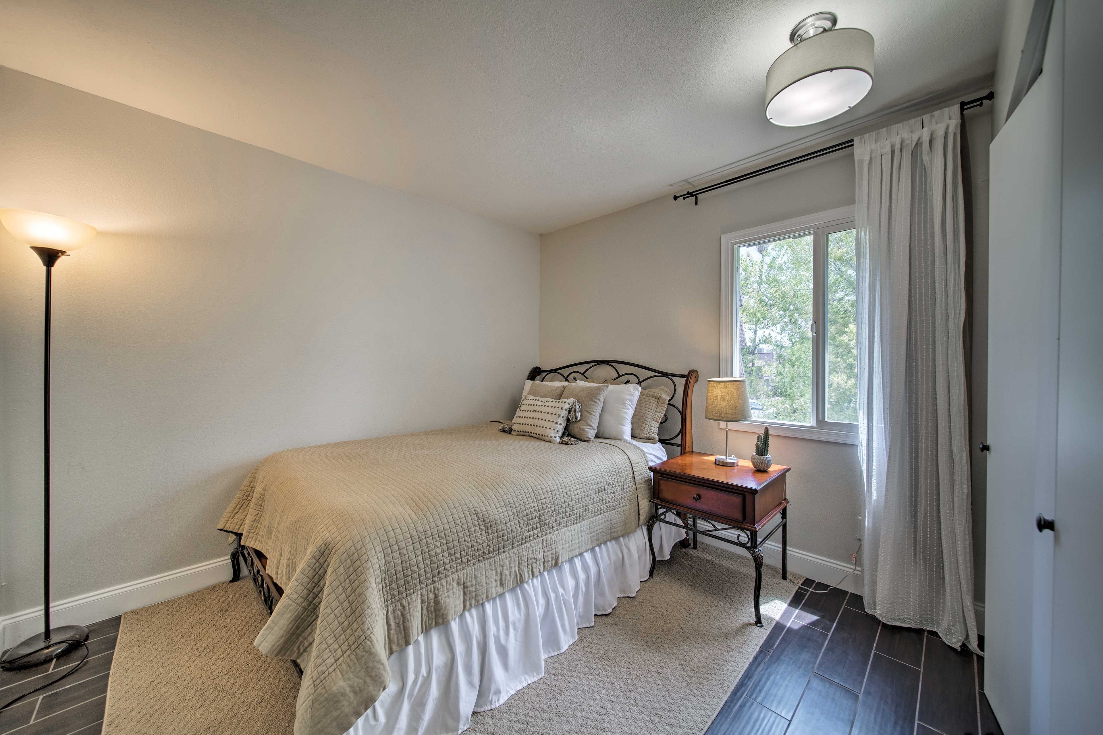 The second bedroom has a queen-sized bed for 2.