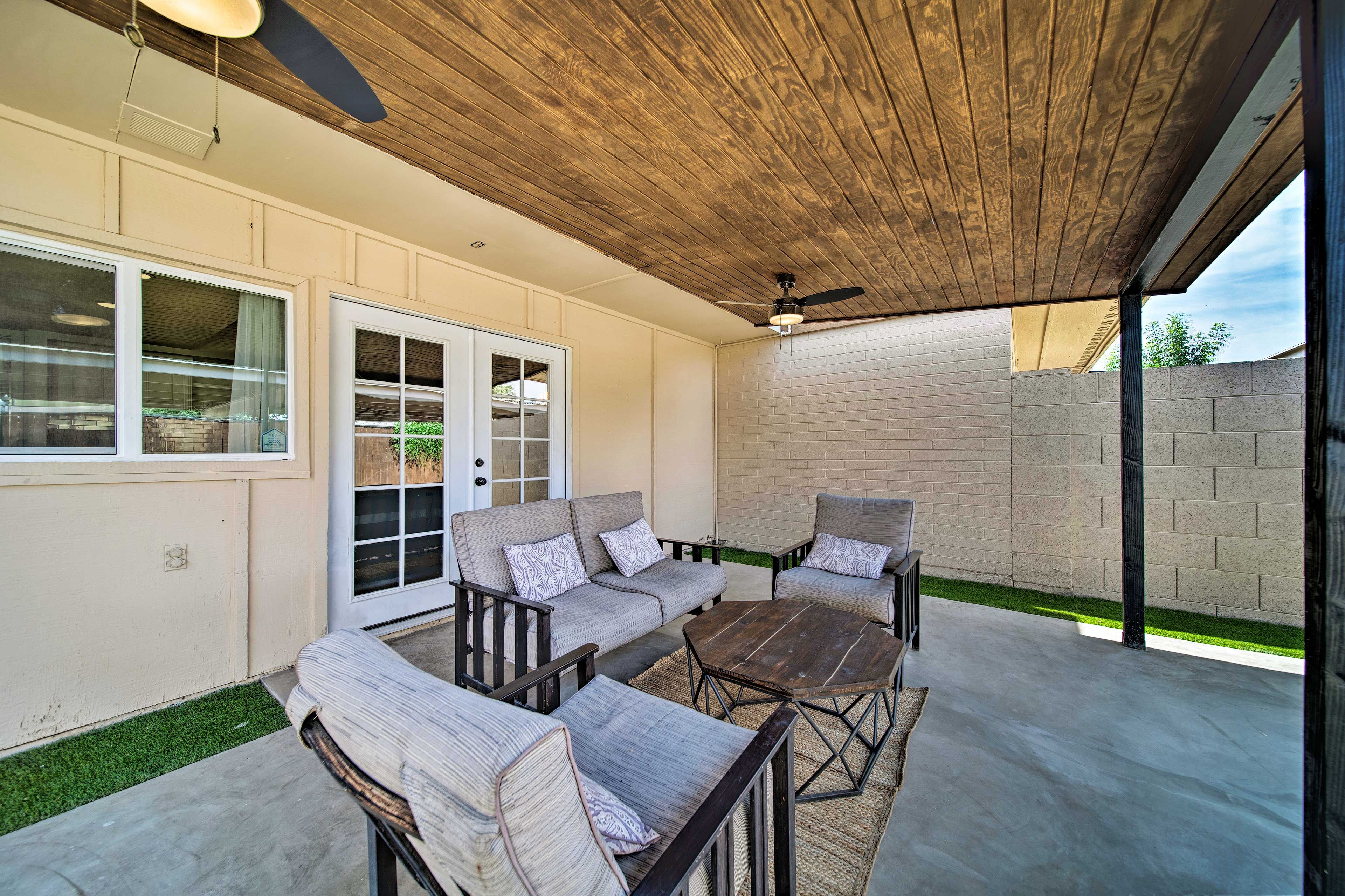 Grab a drink and enjoy yourself on the private patio.