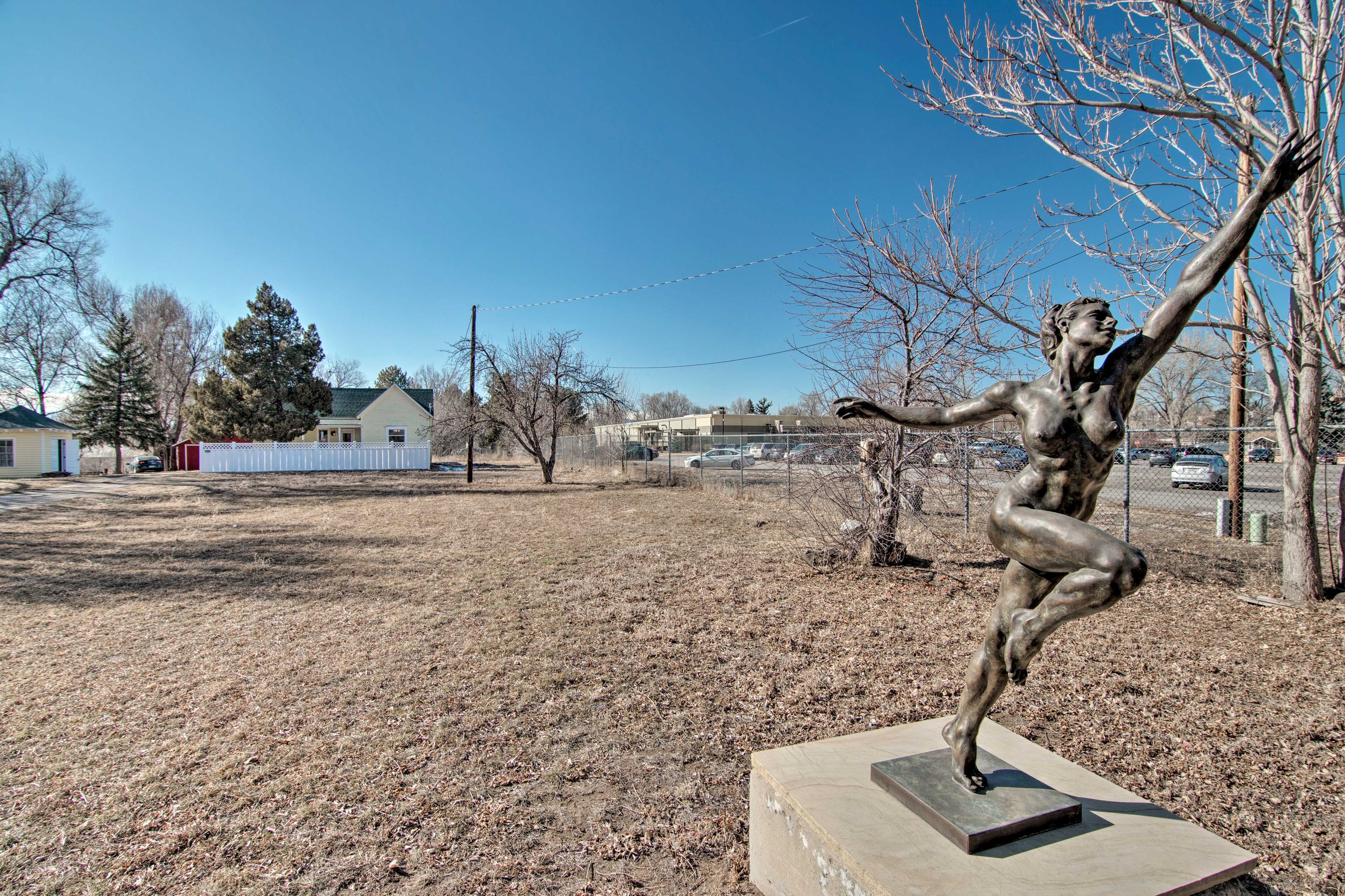 Admire the homeowner's sculptures across the property!