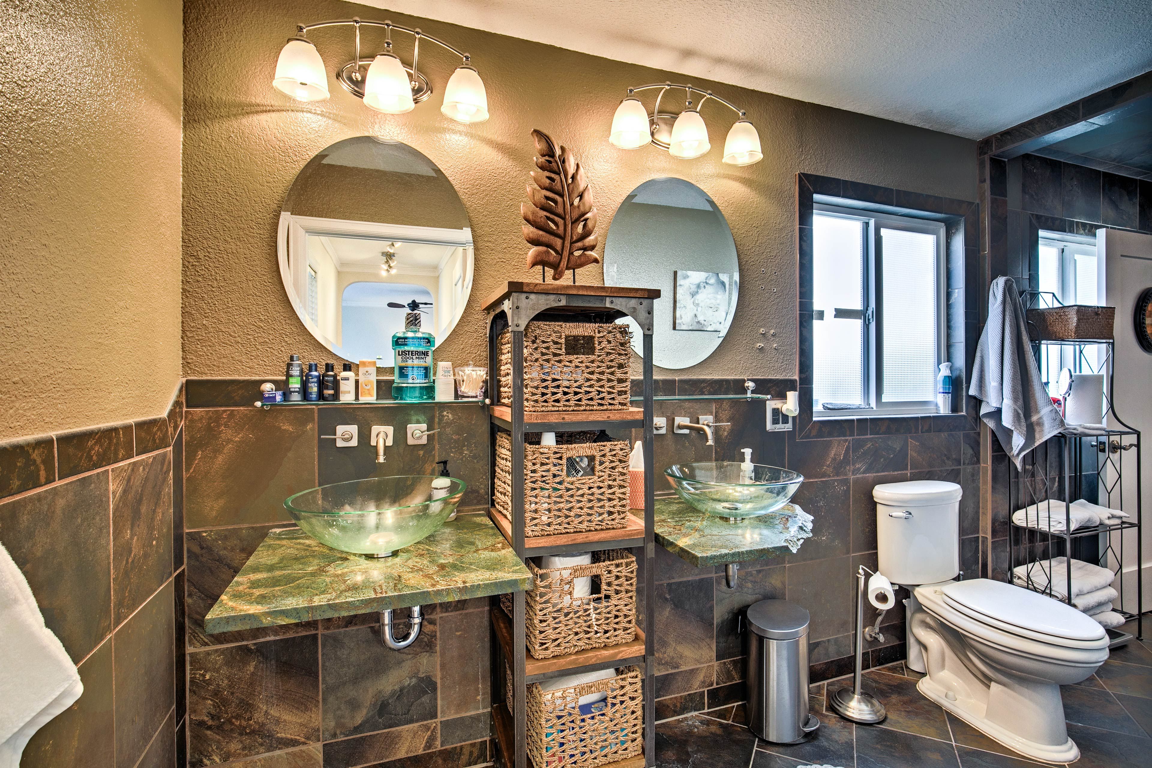 Freshen up before heading to the Cincinnati Entertainment District.