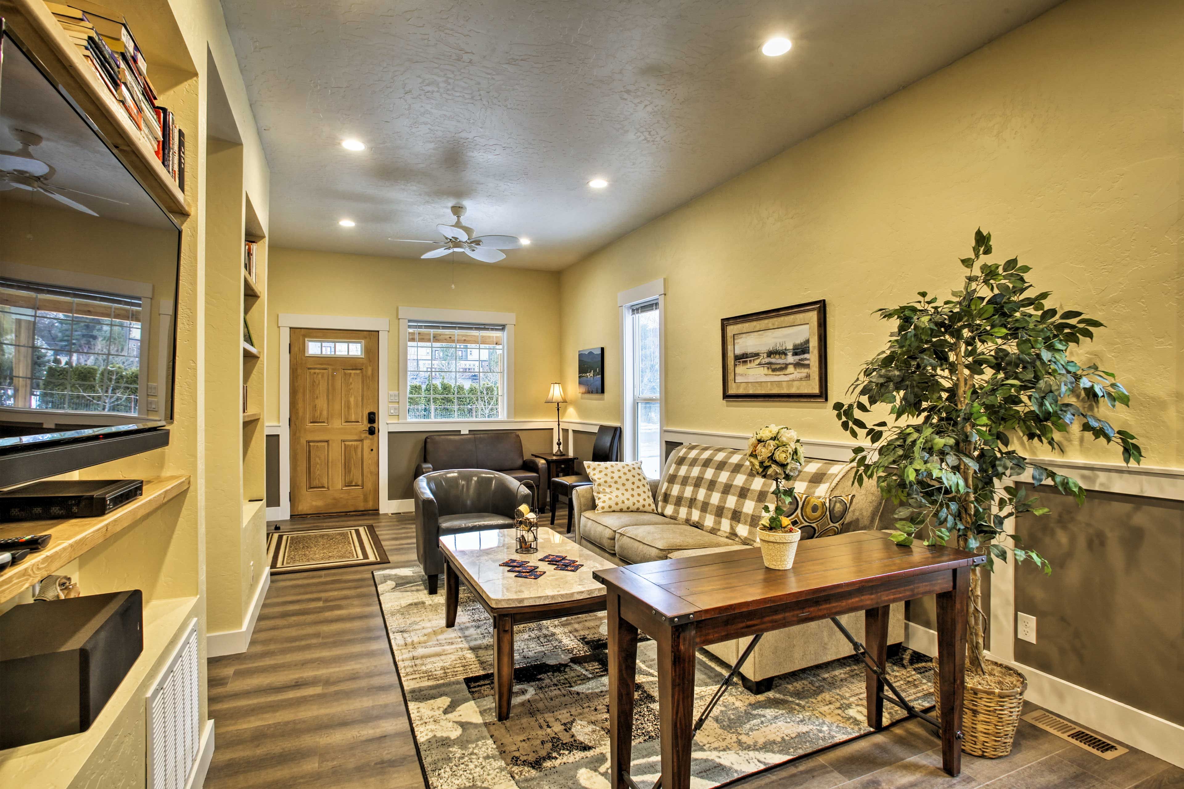 After a day at the beach, kick back in the spacious living area.