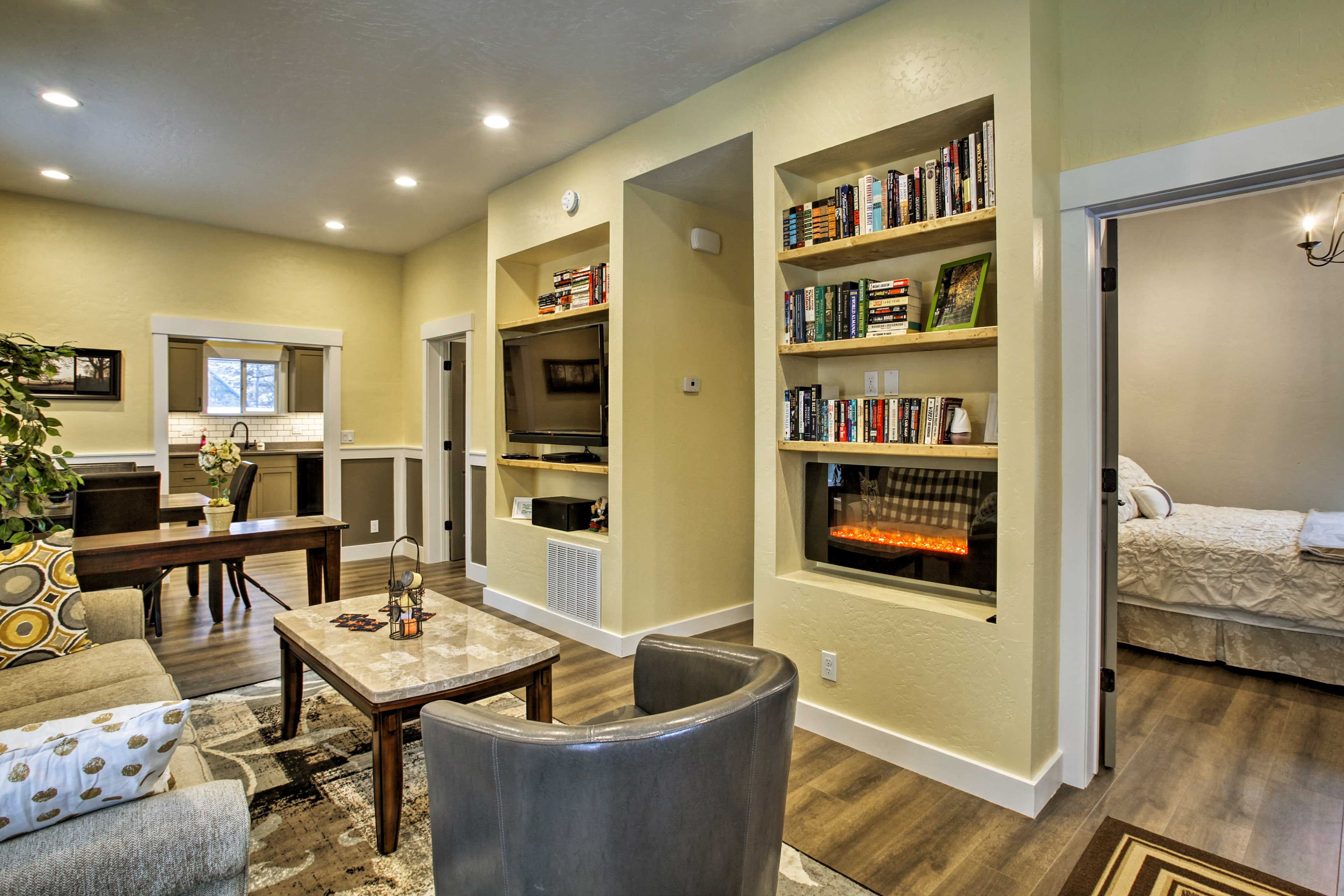 The home feels spacious thanks to the high ceilings.