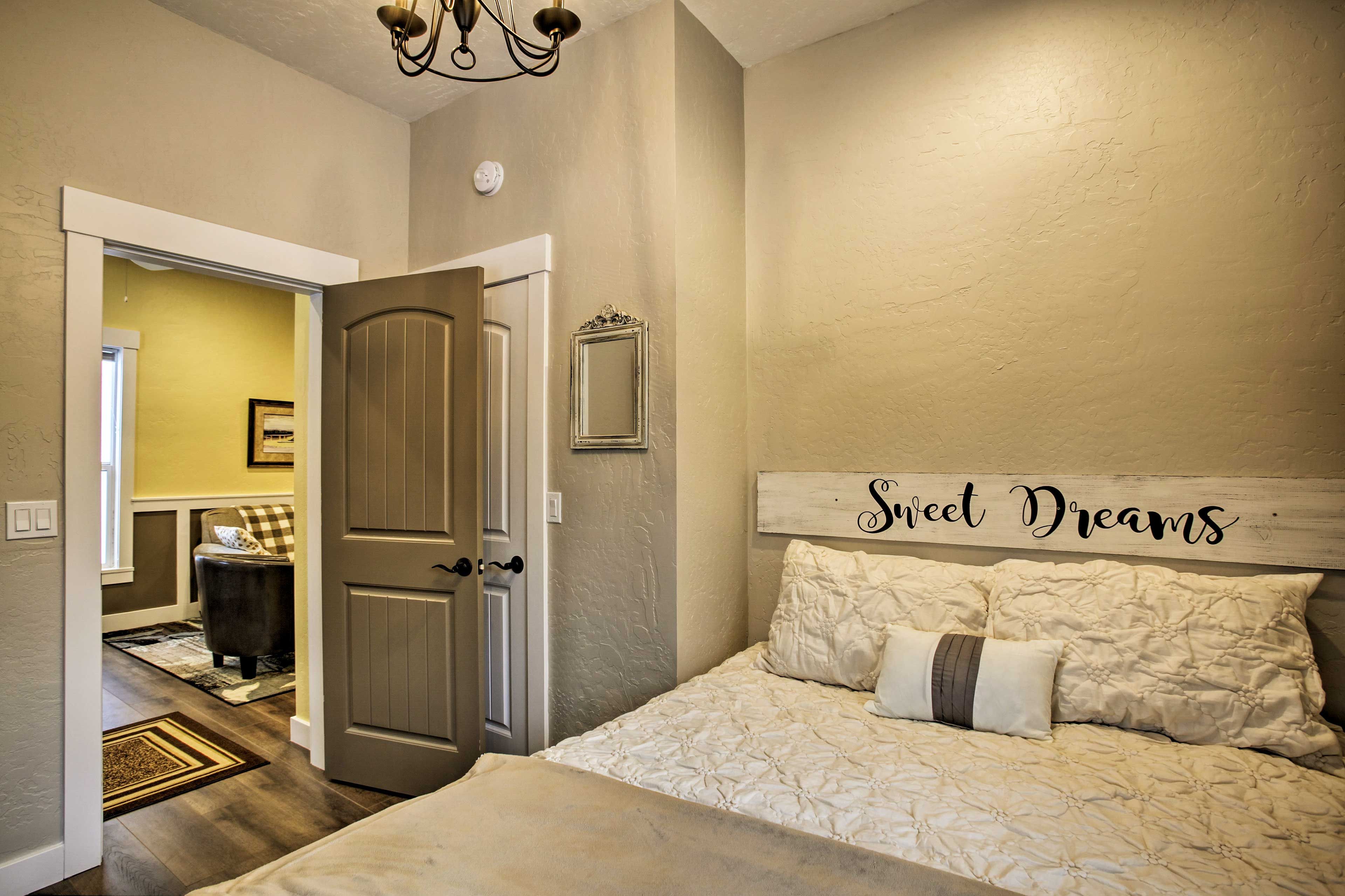 You'll be steps from the living area when you wake up.