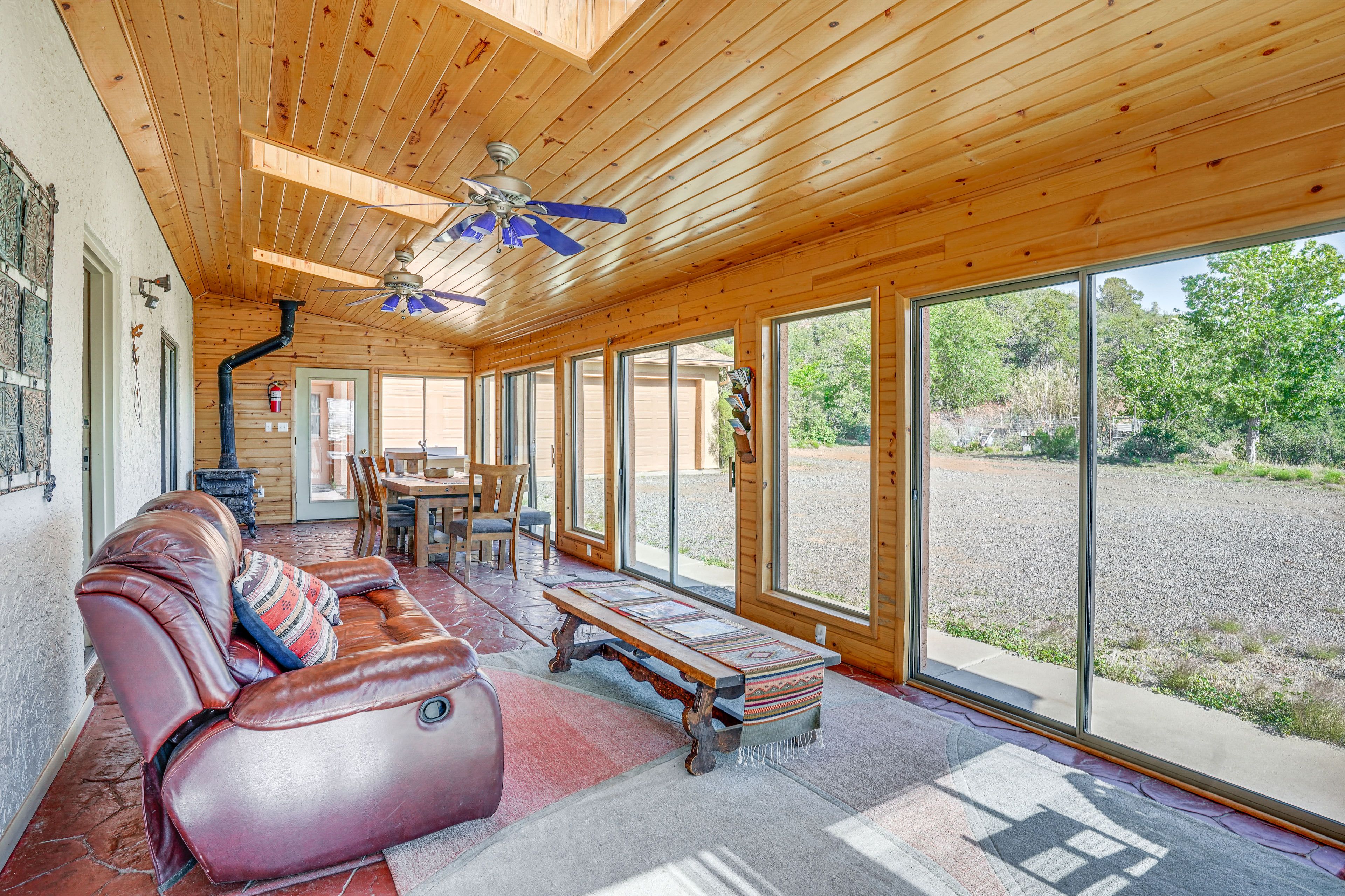 Sunroom | Wood-Burning Stove | 2-Story Home