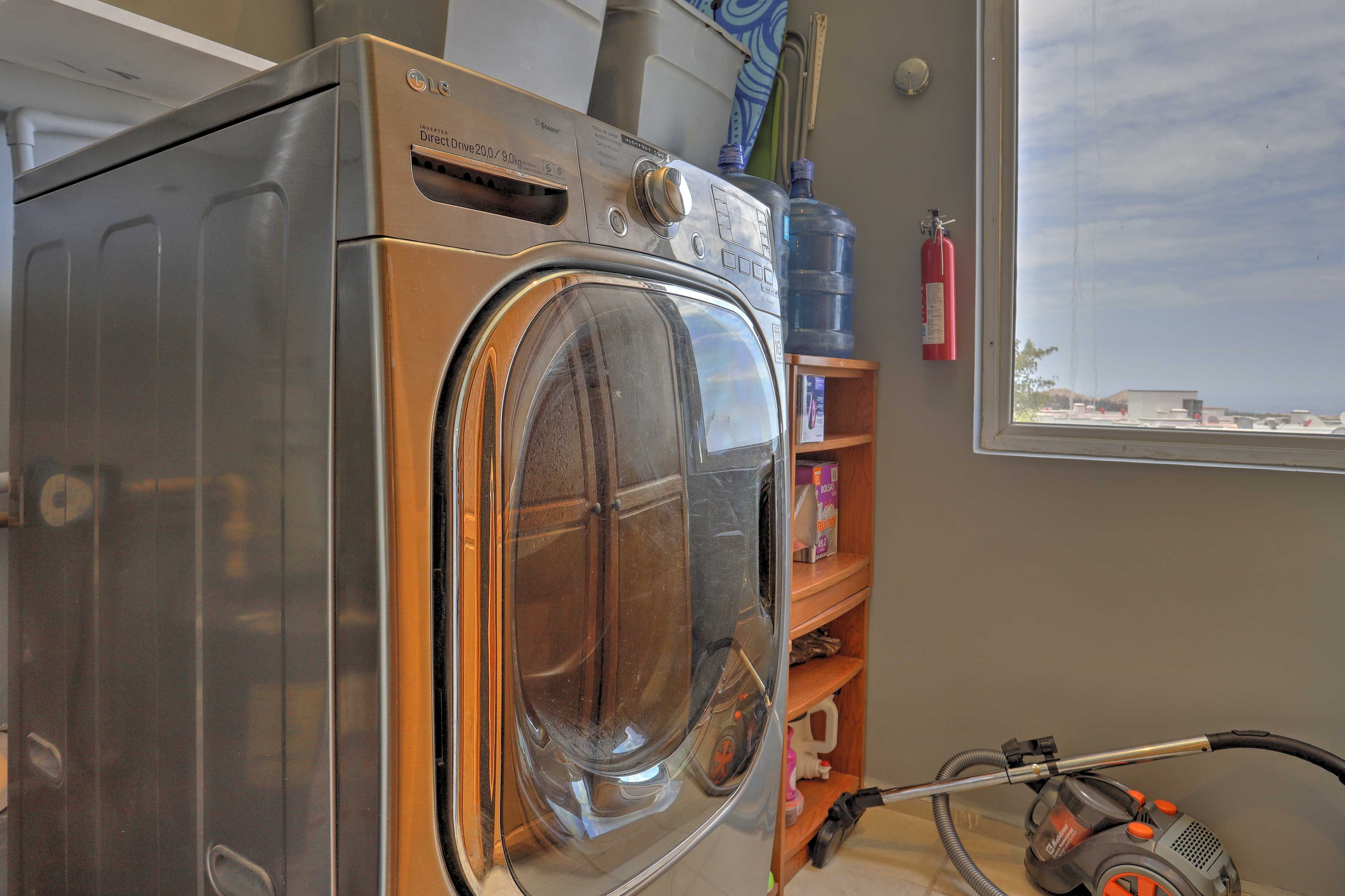 Keep your clothes clean with the in-unit washer and dryer.