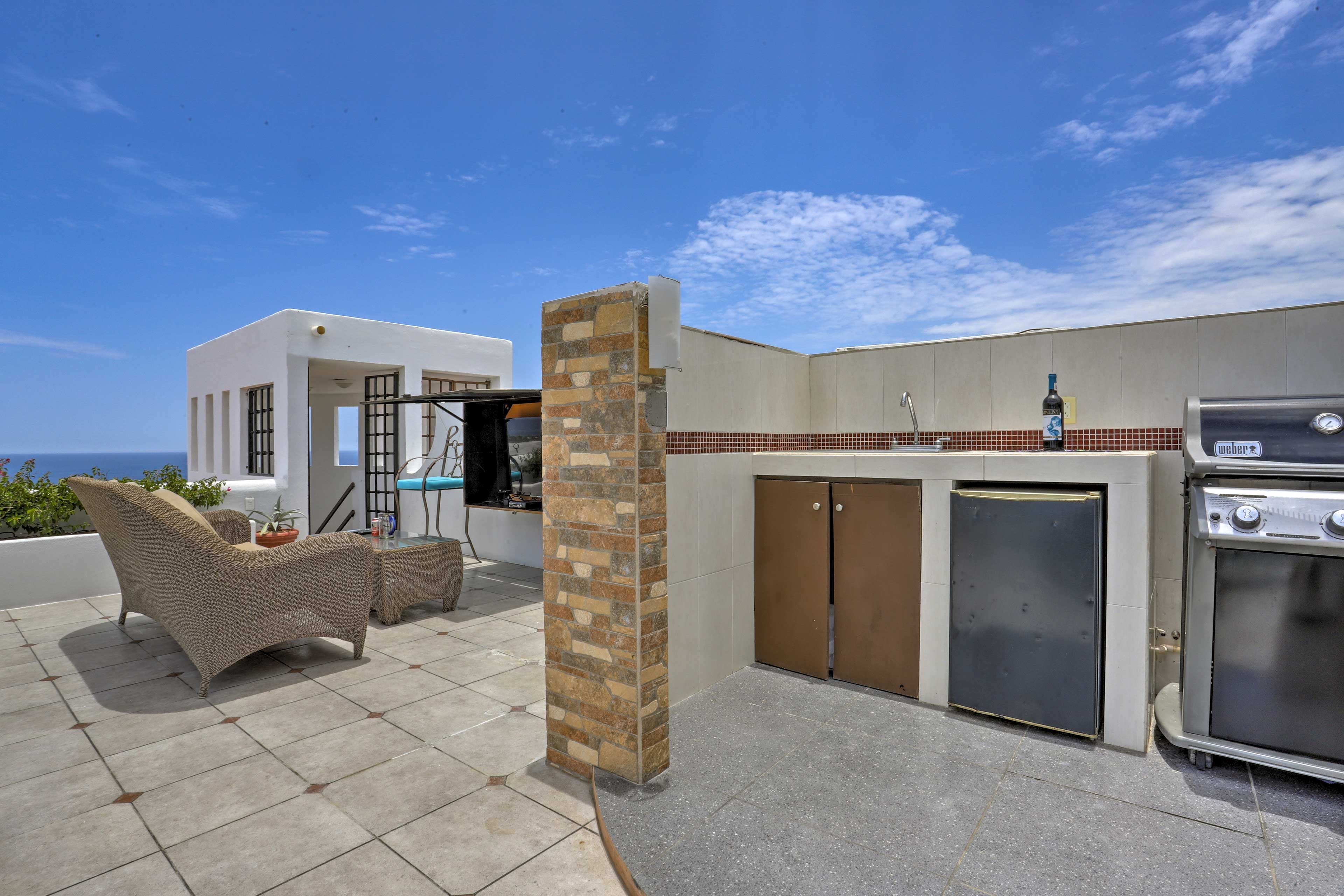 Host a cookout using your private gas grill.