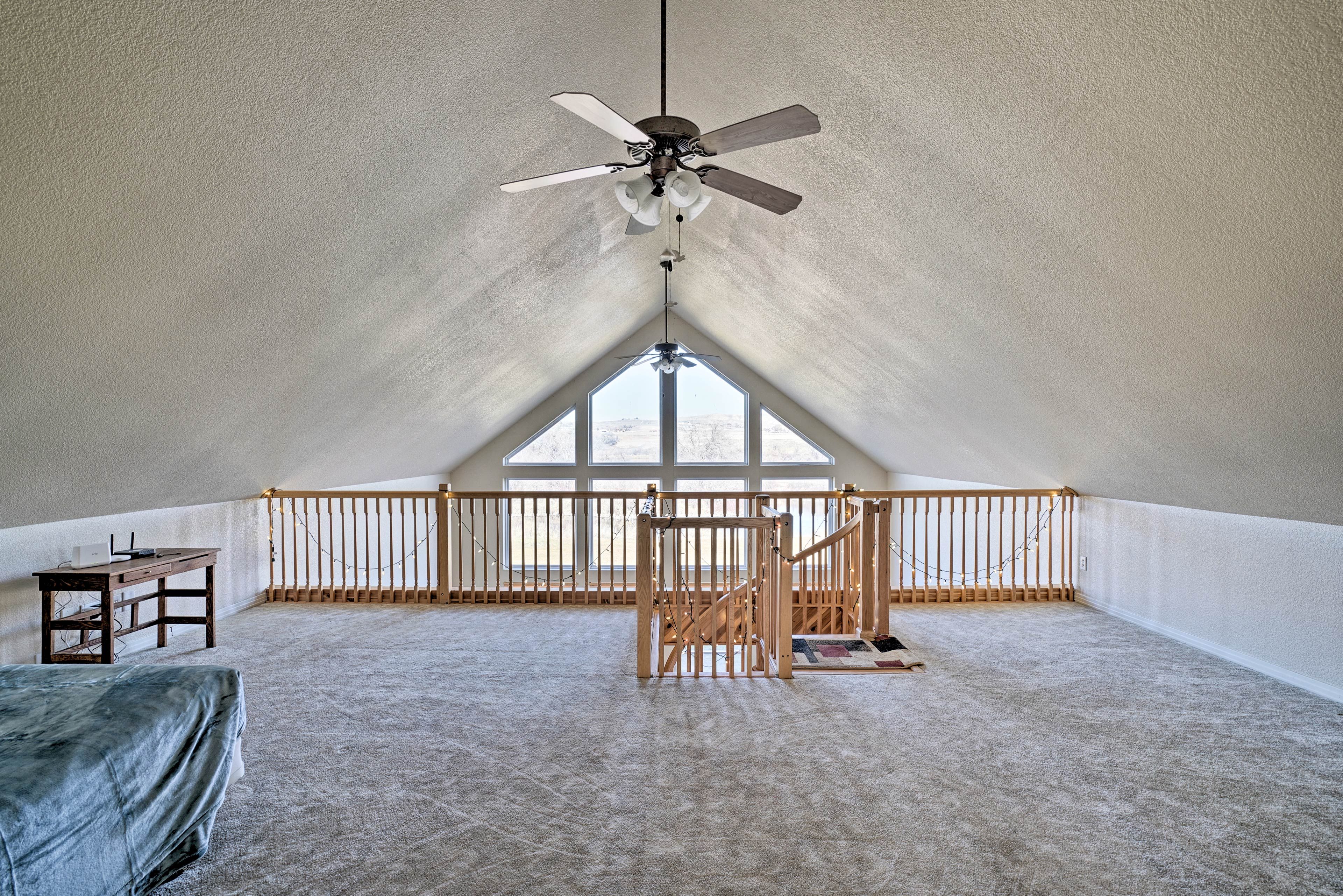 Venture upstairs to the loft!