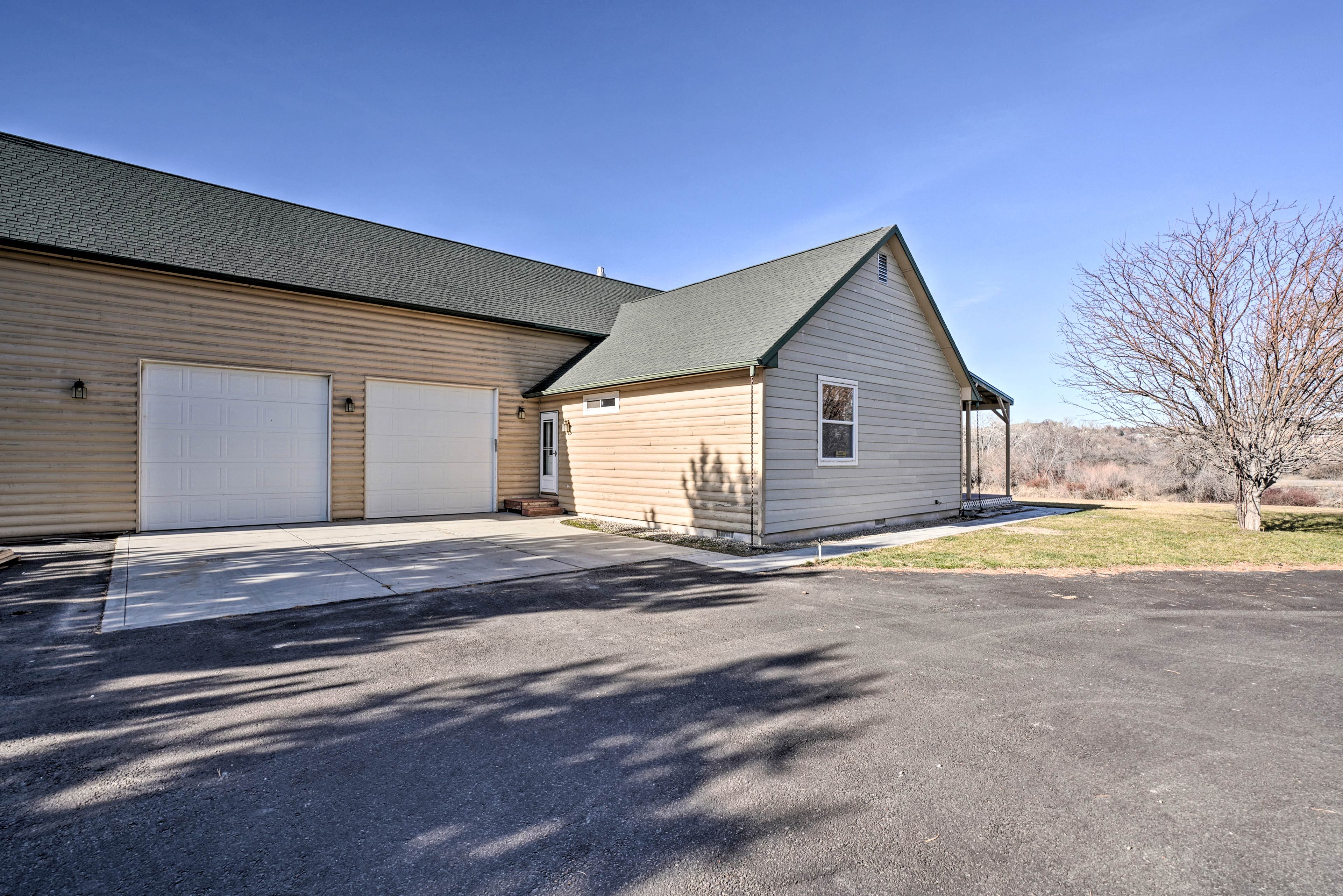Plenty of parking is available on site.