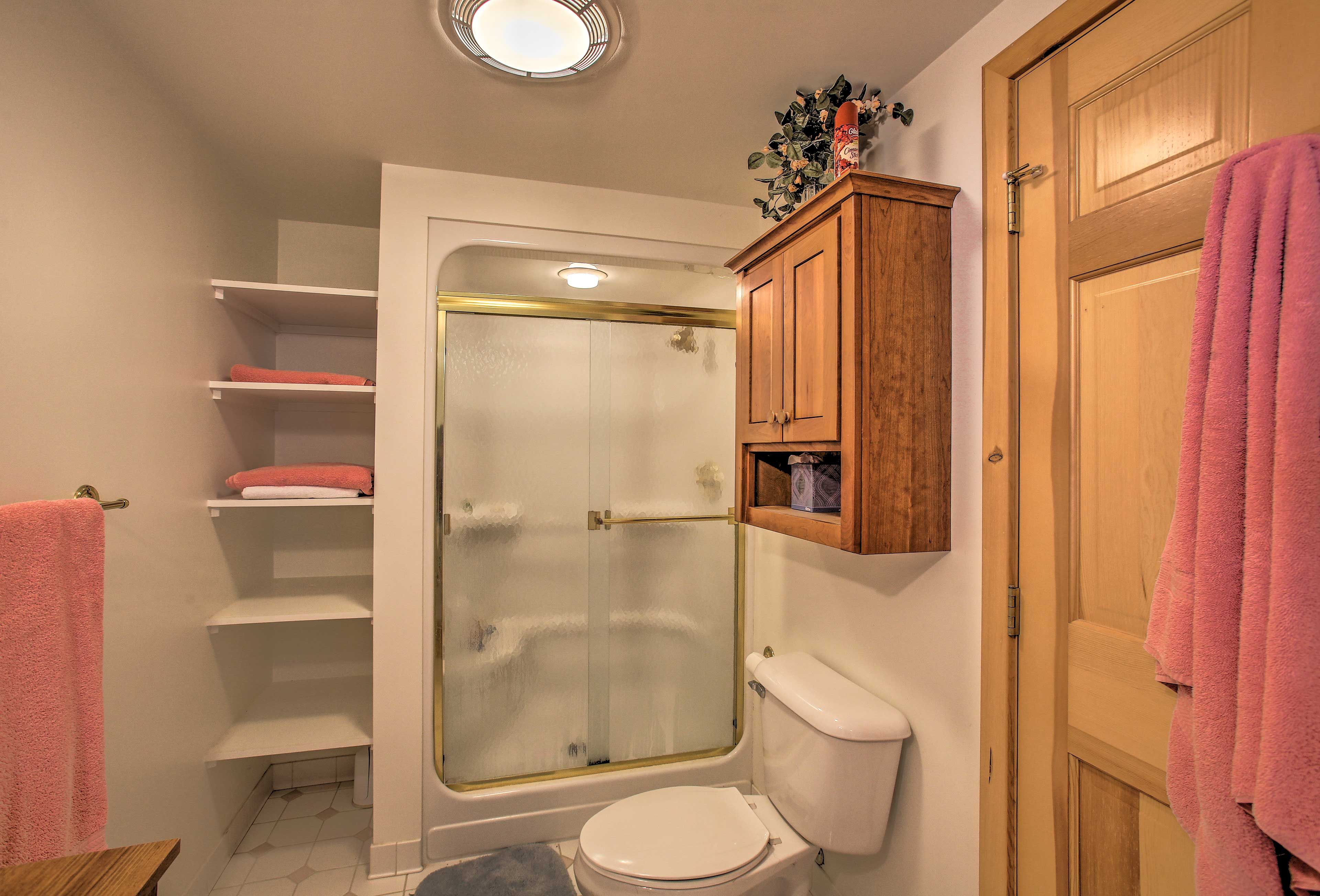 Use the complimentary towels to dry off.