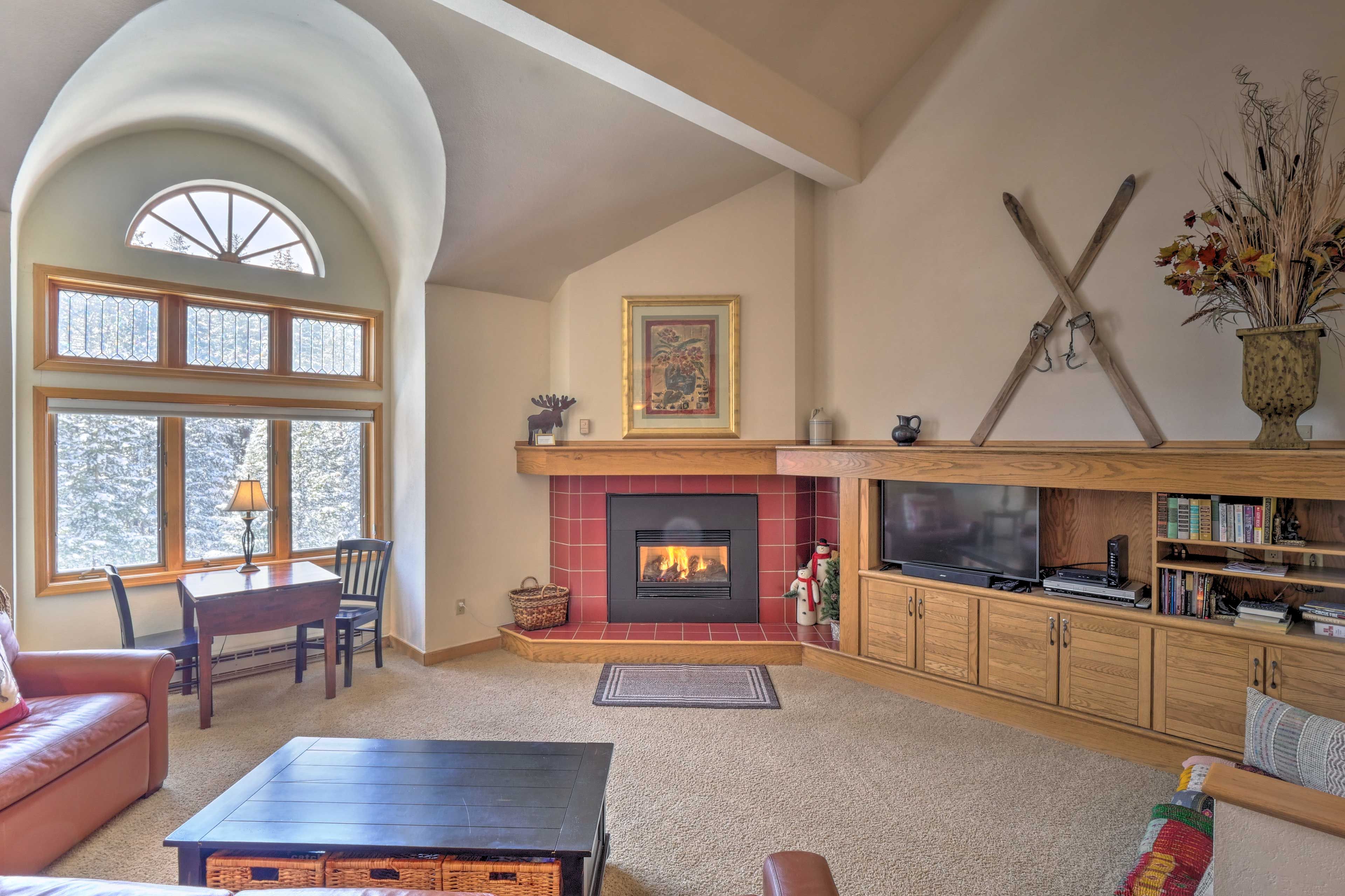 In your downtime, free WiFi, cable TV and a fireplace are offered.