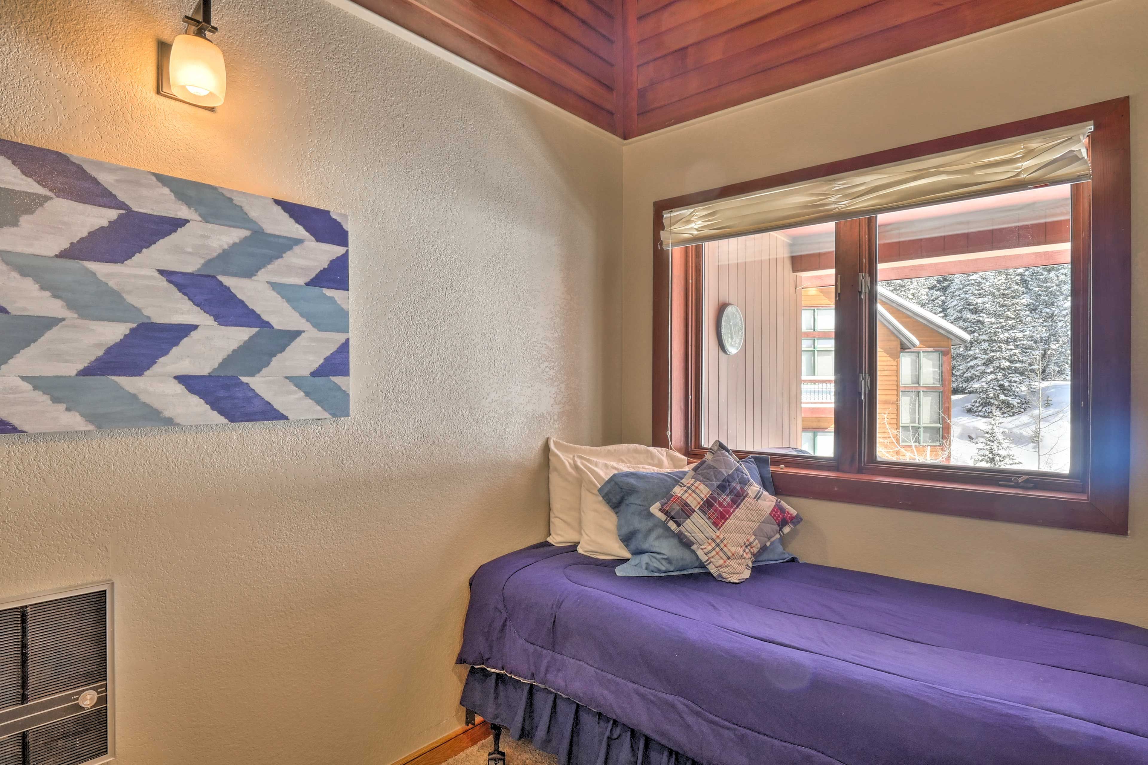 Bedroom 2 is outfitted with a twin bed.