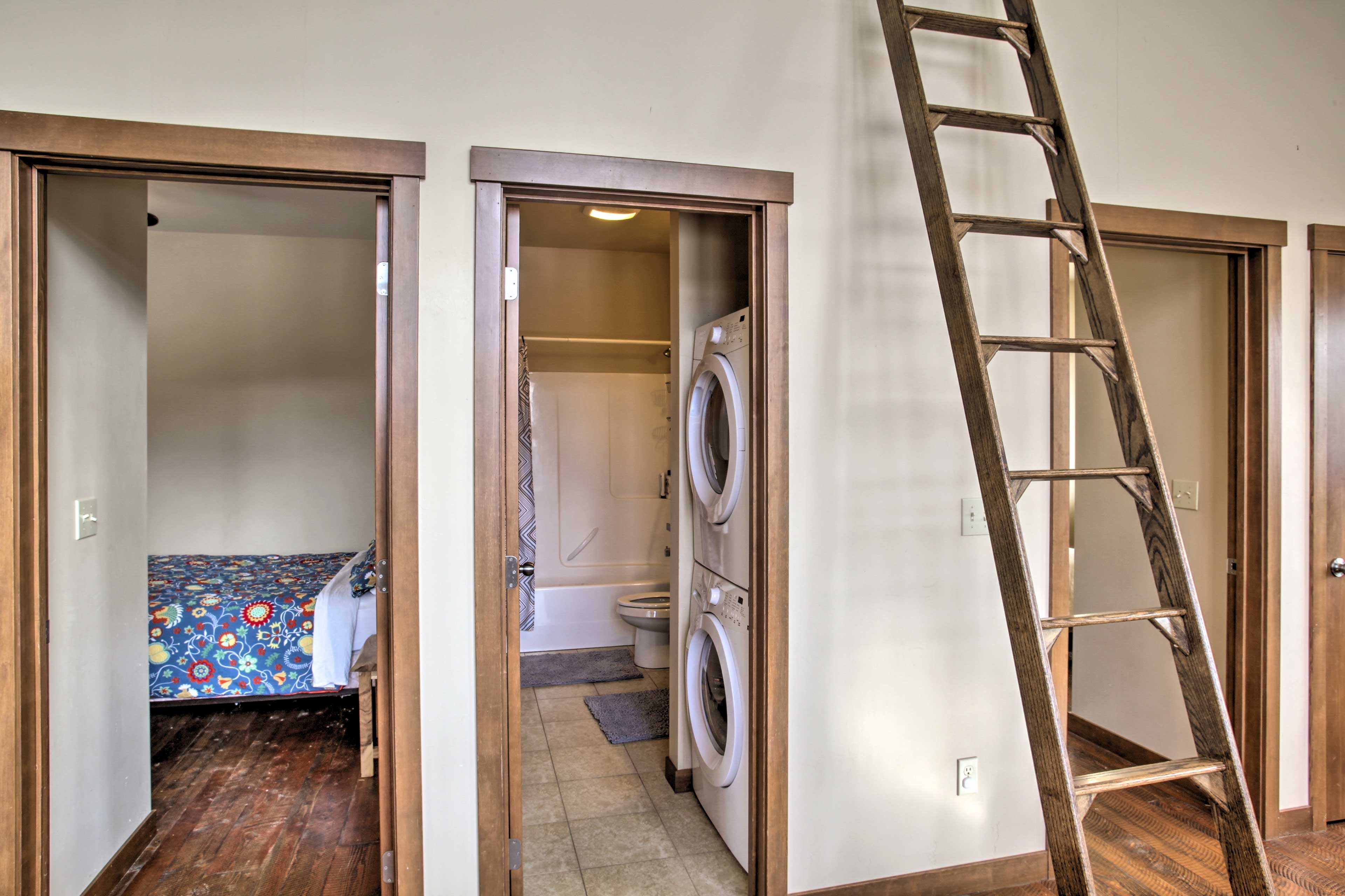 Choose between one of 2 bedrooms with queen beds.