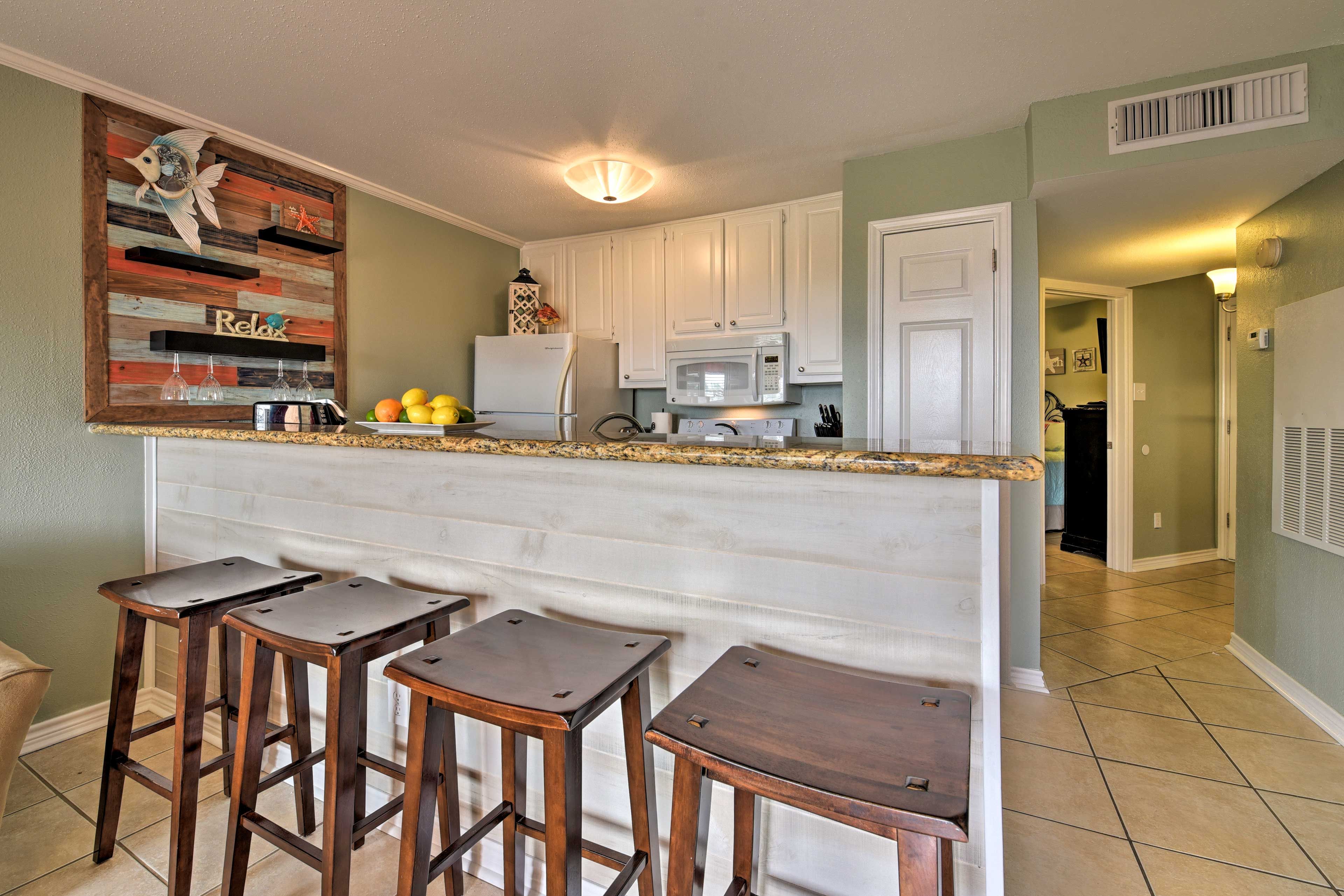 The fully equipped kitchen makes it easy to cook for the family.