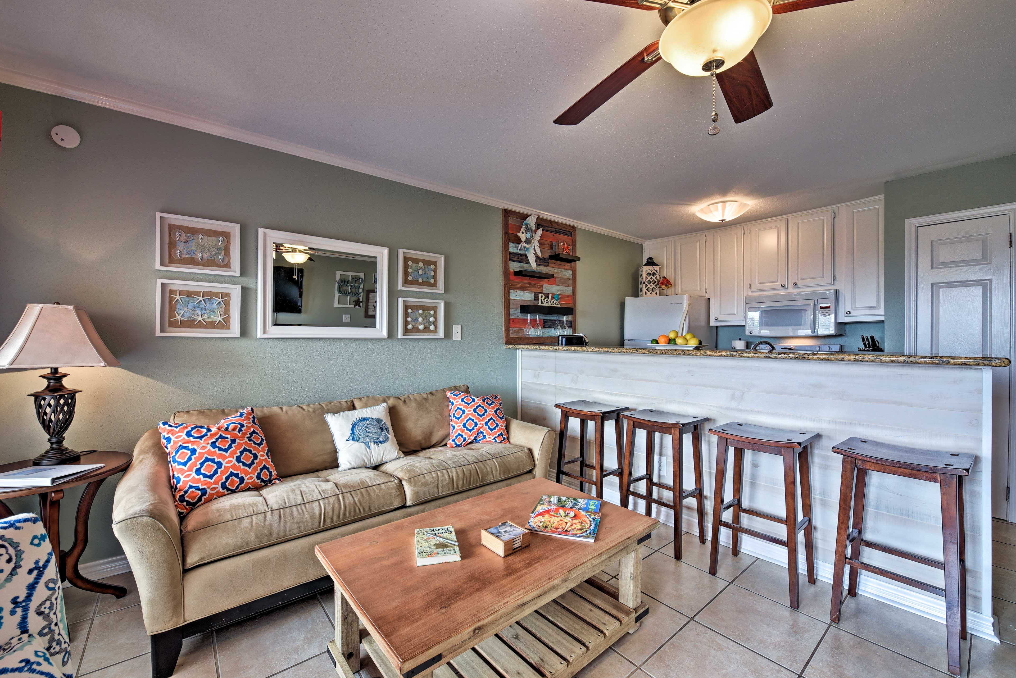 You'll be steps from the kitchen as you wine and dine.