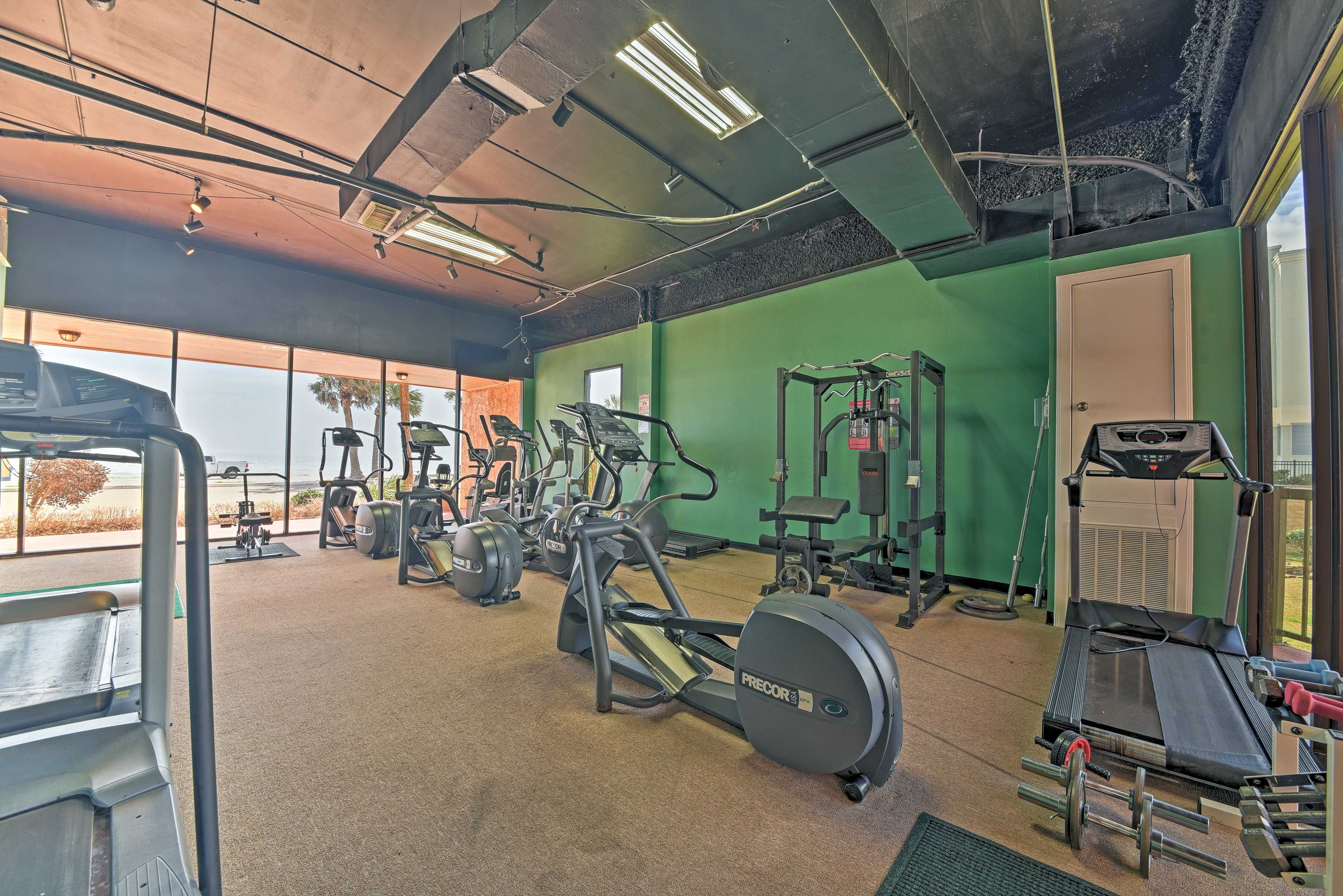 Get your sweat on in the fitness center.