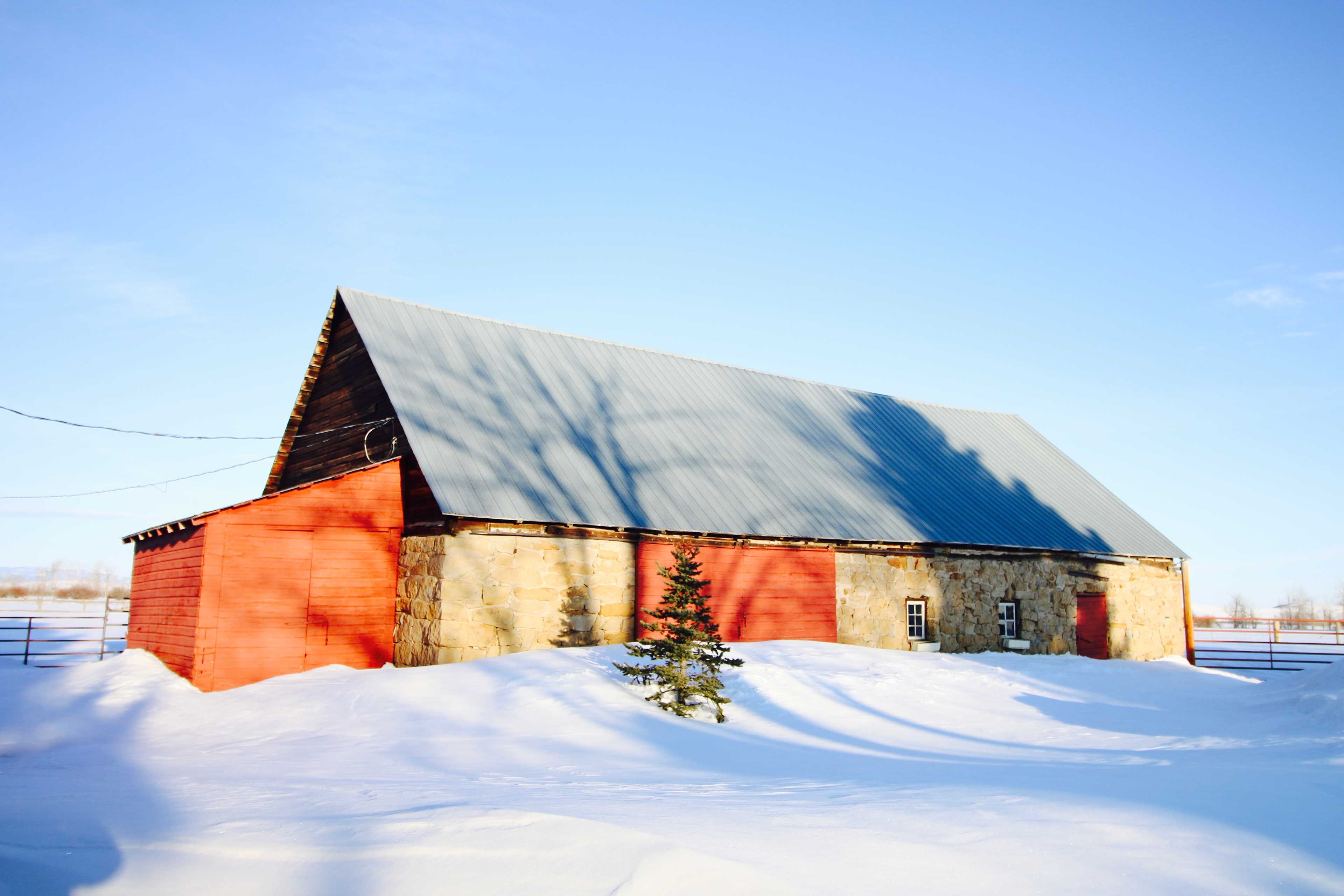 Winter Barn Exterior