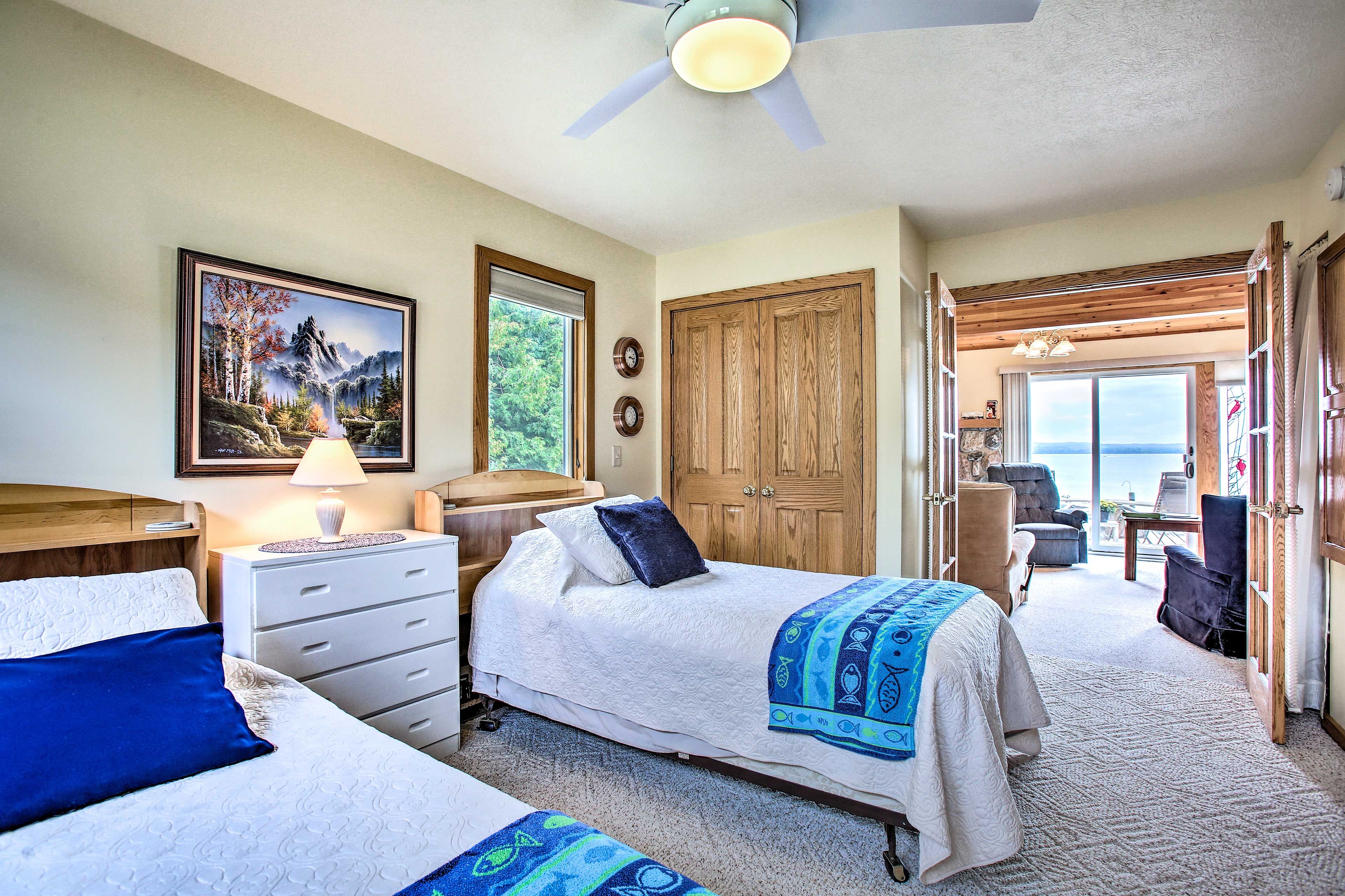 The third bedroom is located on the ground floor.