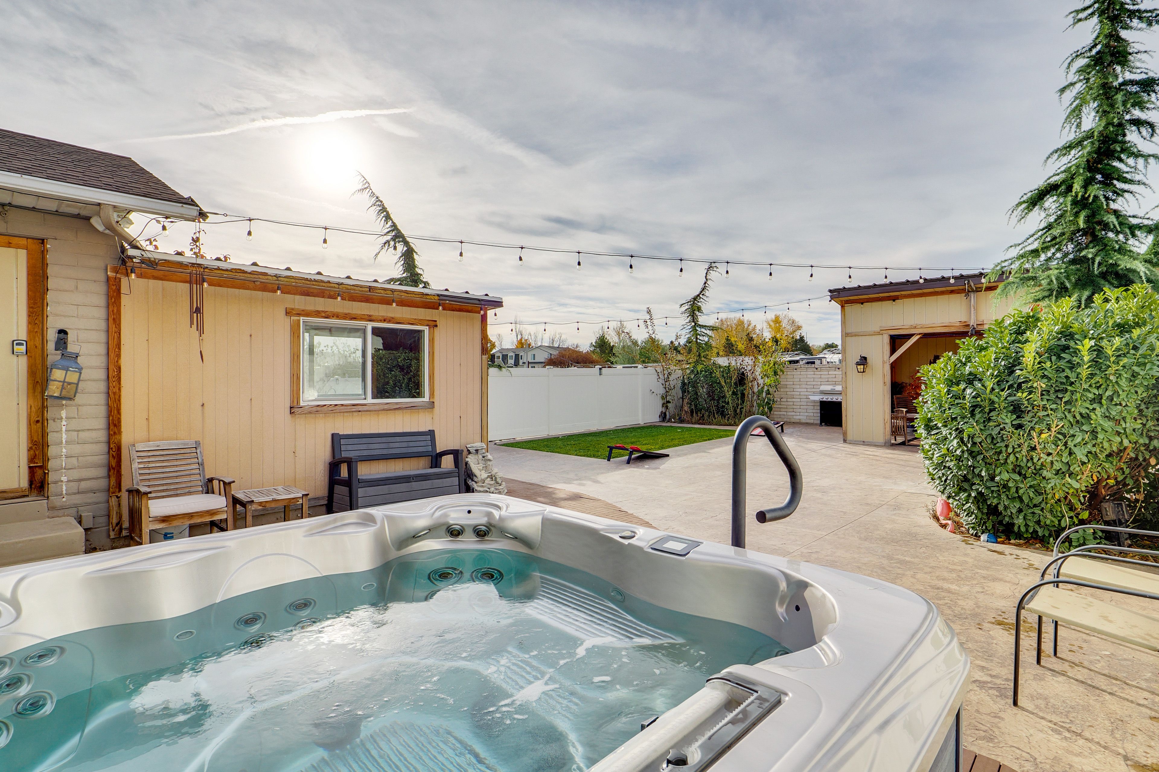 Patio | Private Hot Tub