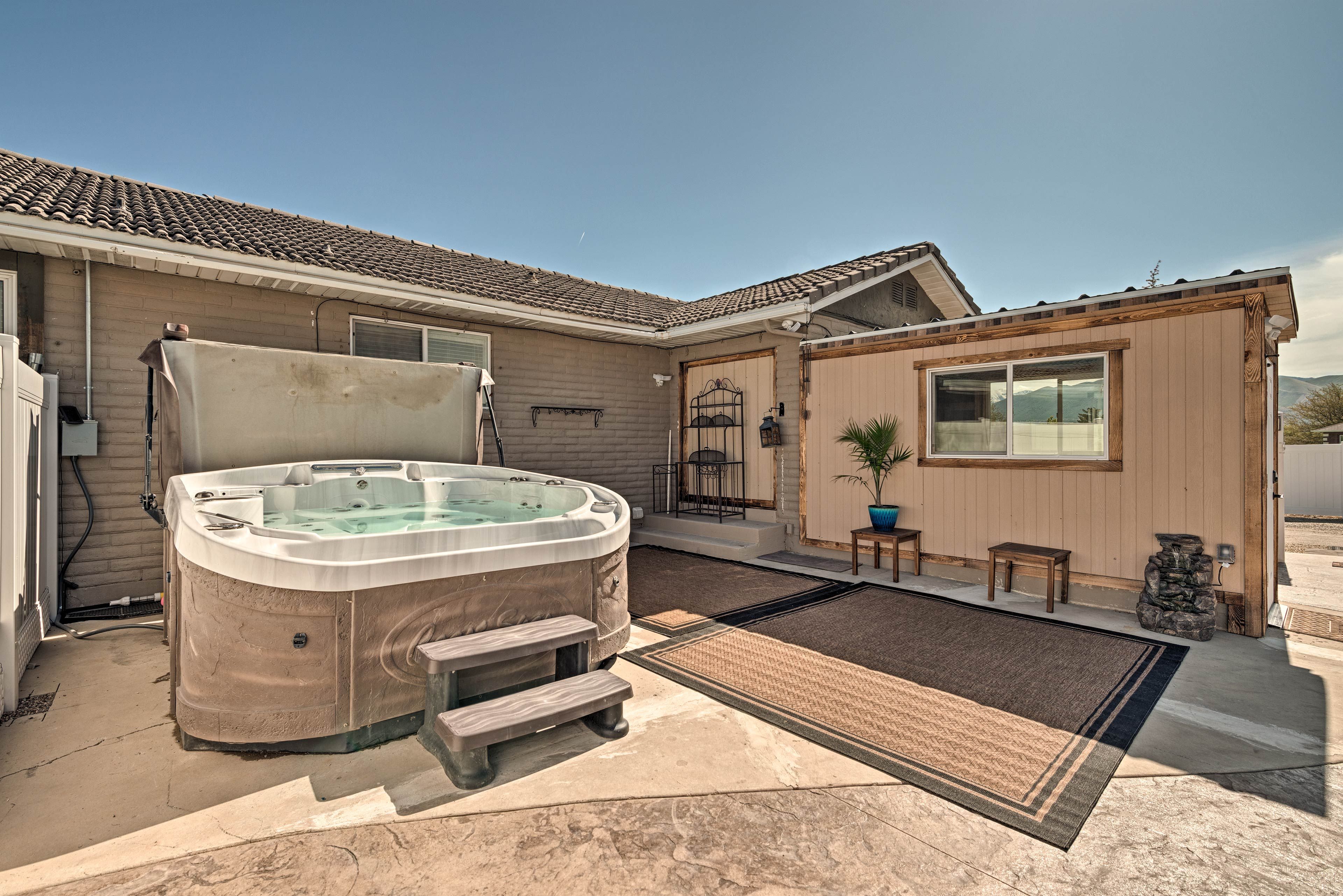Patio | Private Hot Tub