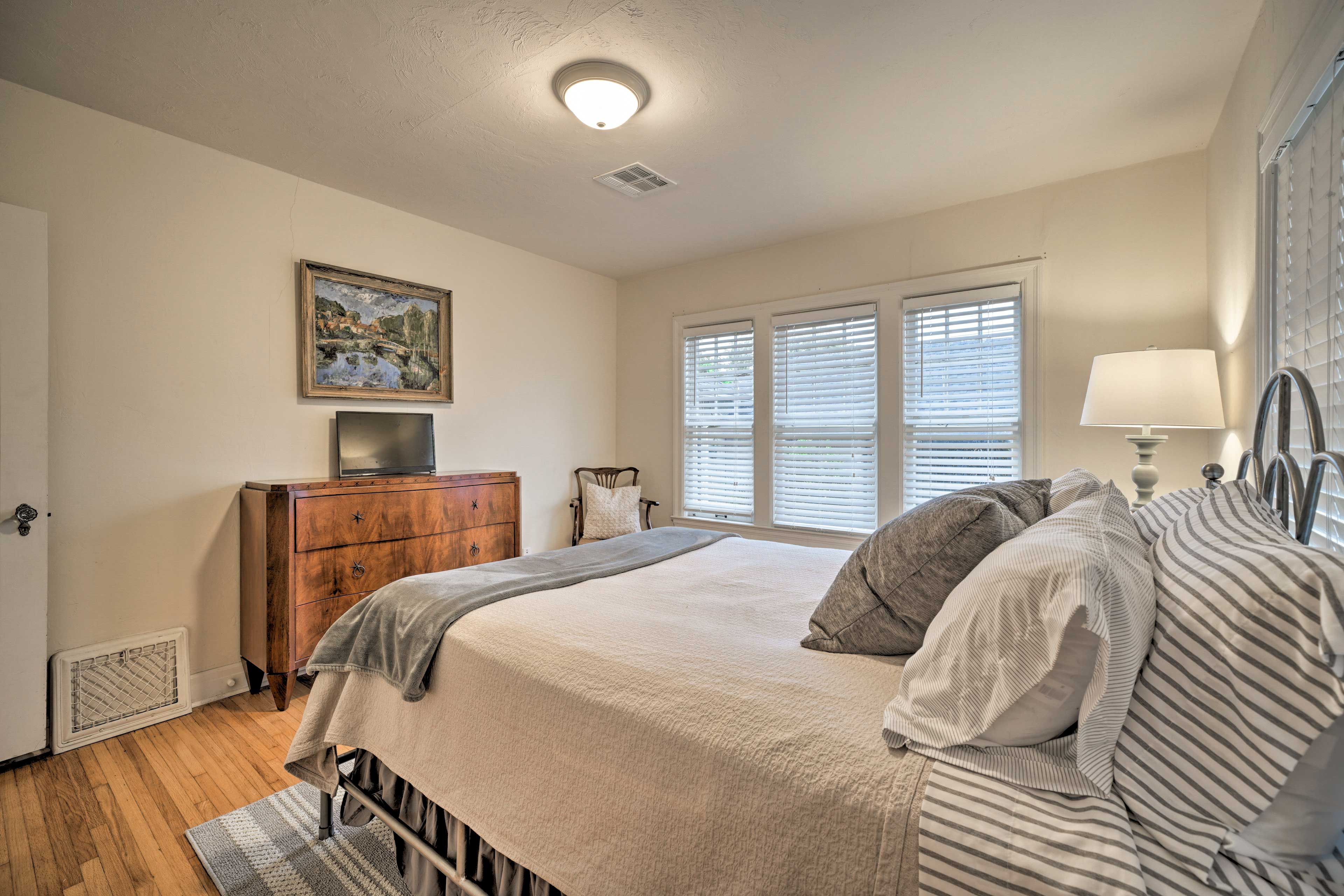 Watch a movie on the flat-screen TV before drifting off to sleep.