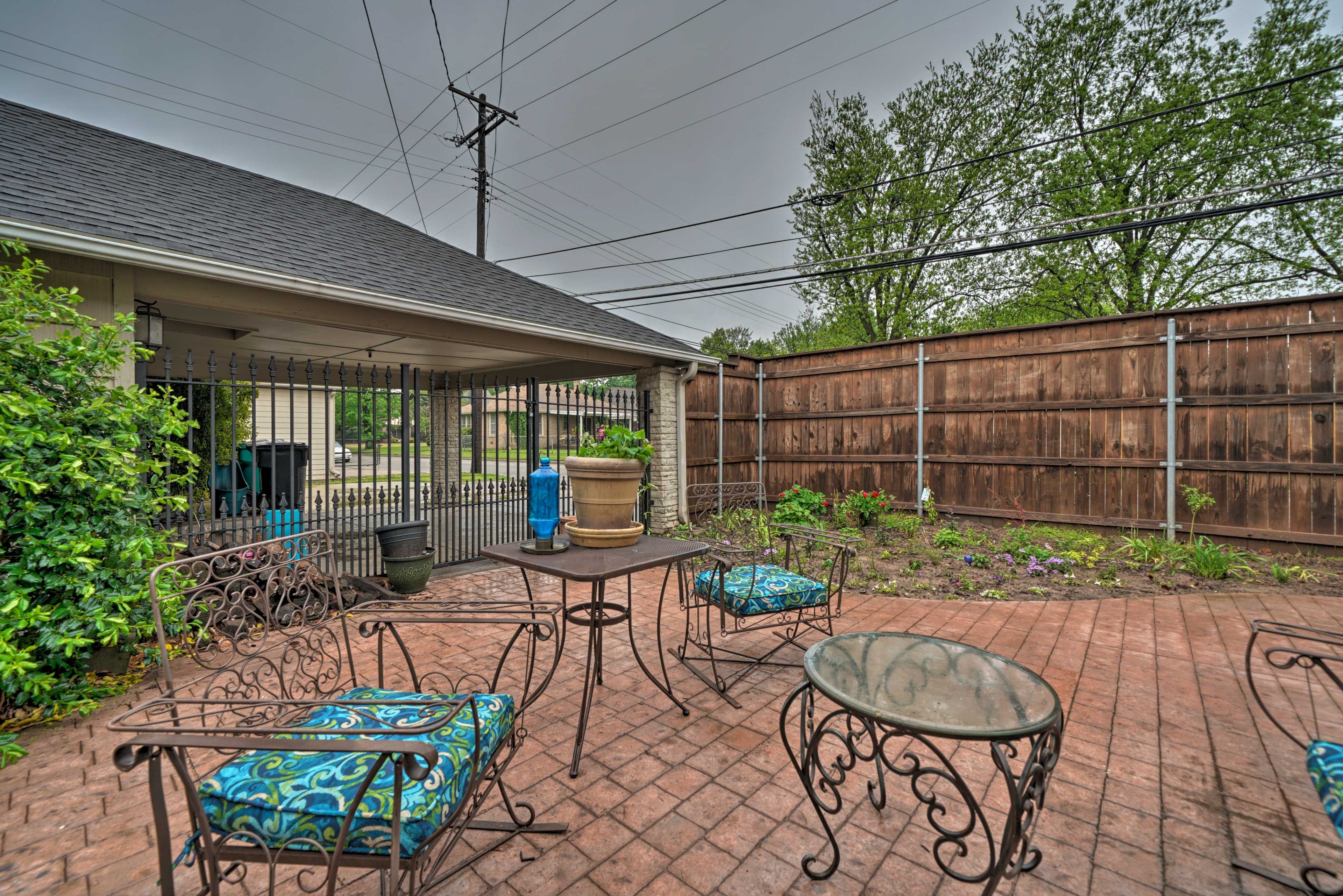 Dine al fresco on the back patio.