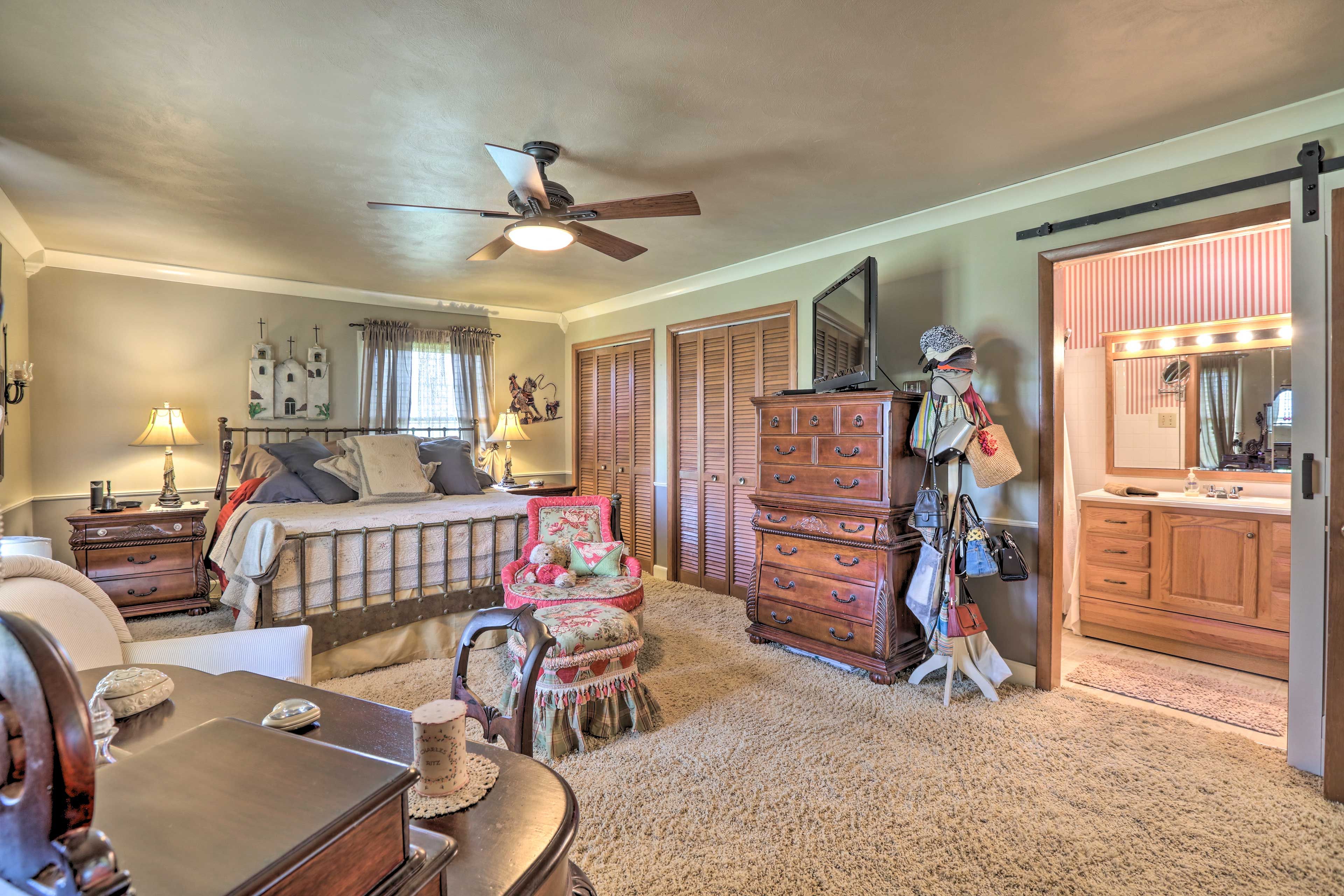 The first bedroom offers ample room to relax.