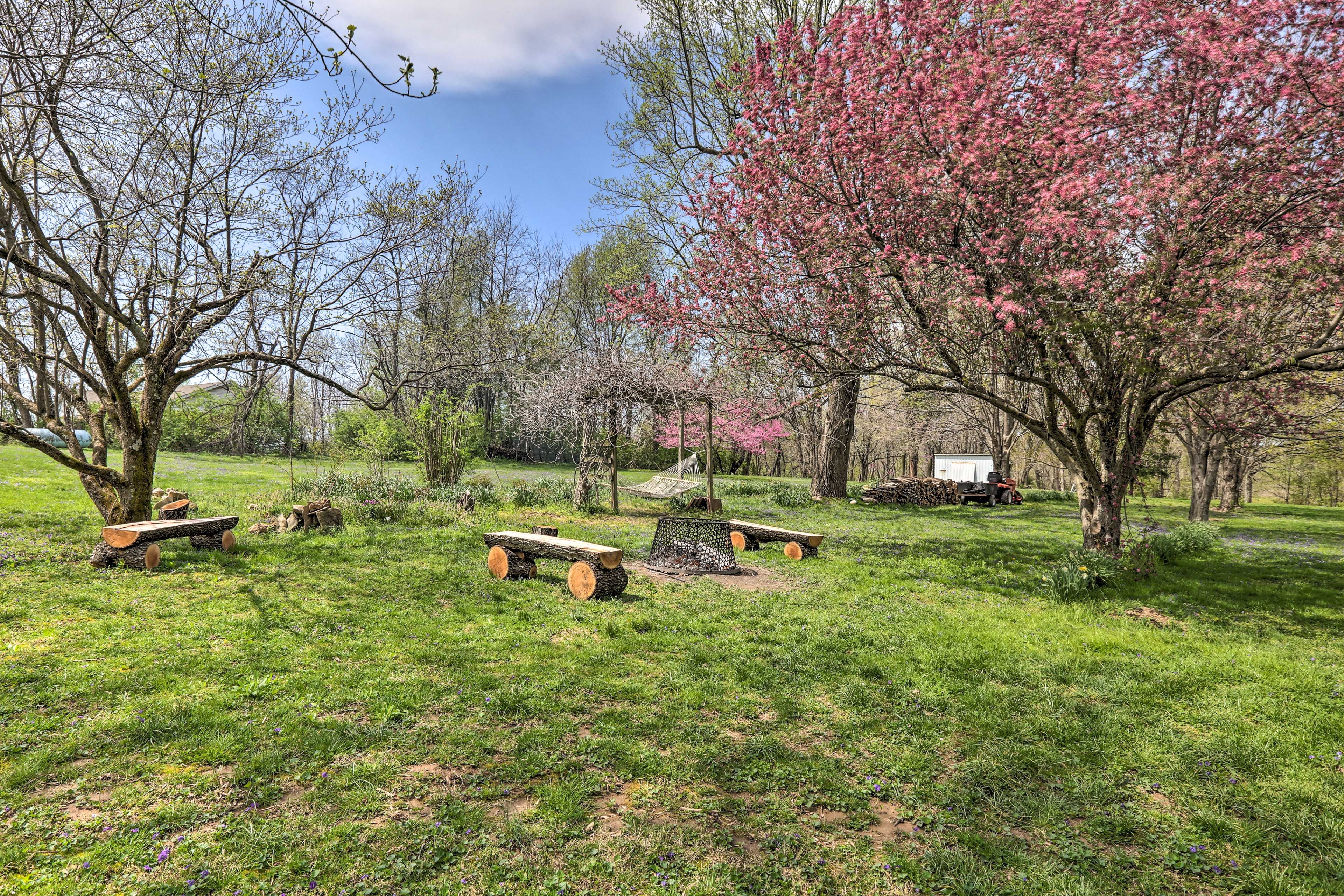 This property features dozens of outdoor amenities, including a fire pit!
