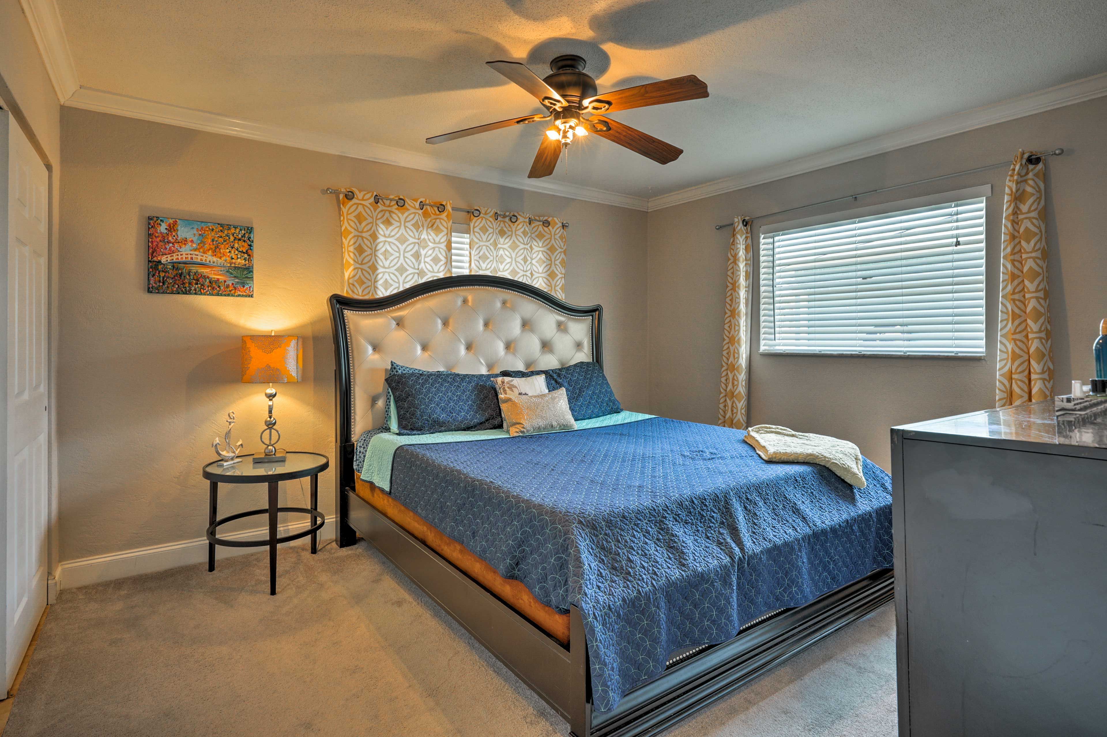 Rest your head on the king bed in the bedroom suite.