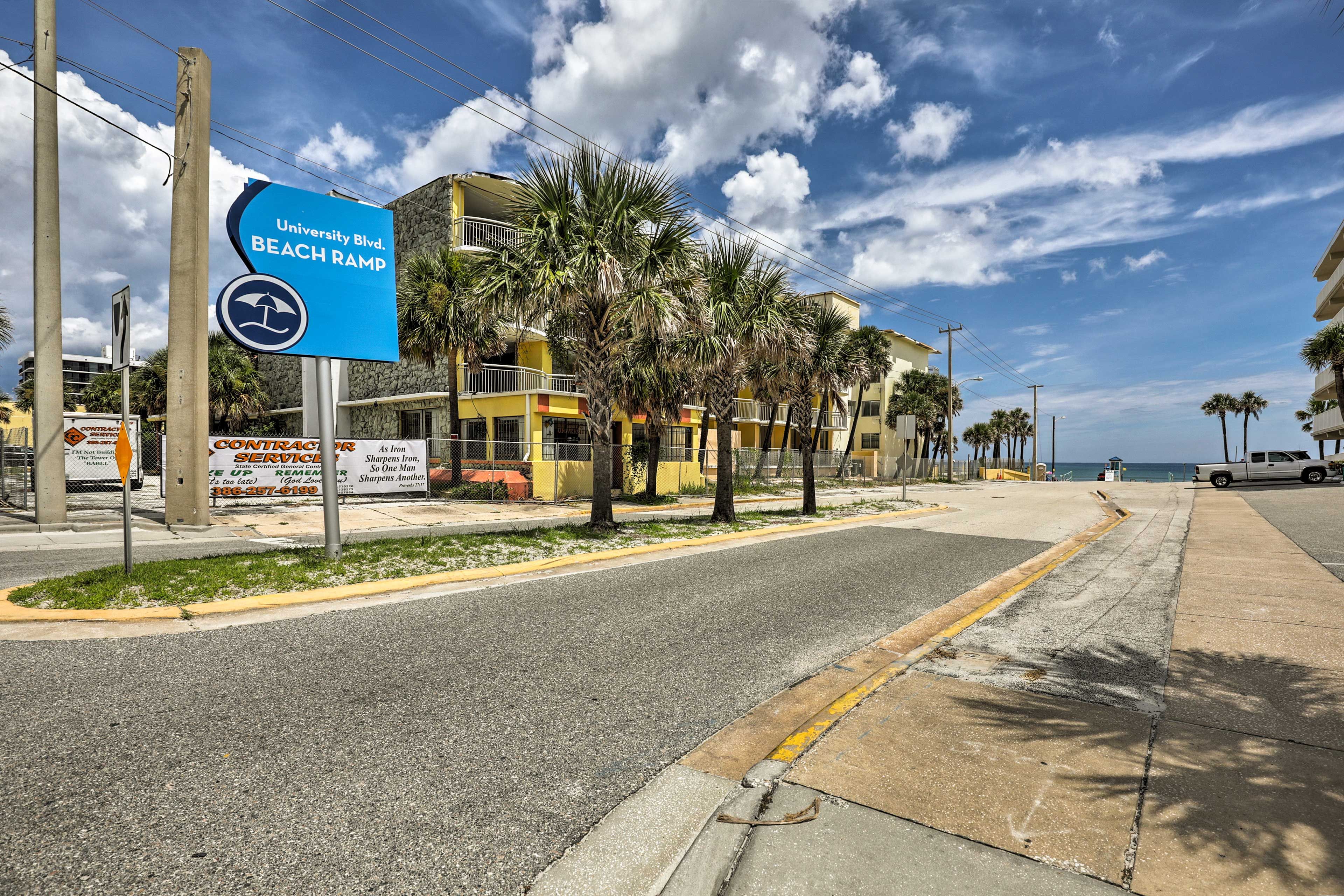 Change into your bathing suit and walk 2 blocks for a day at the beach.