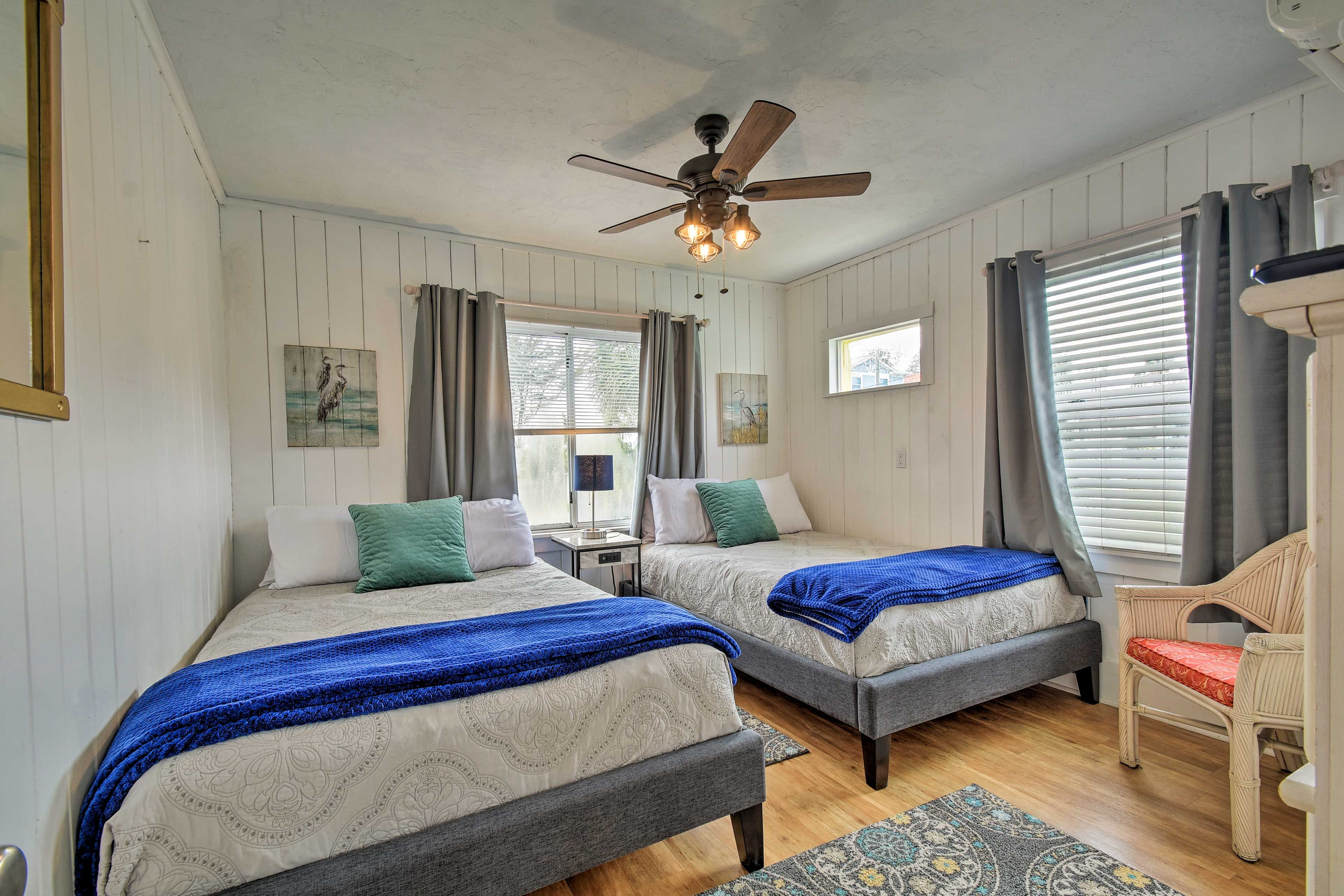 Rest up each night on the full-sized beds.