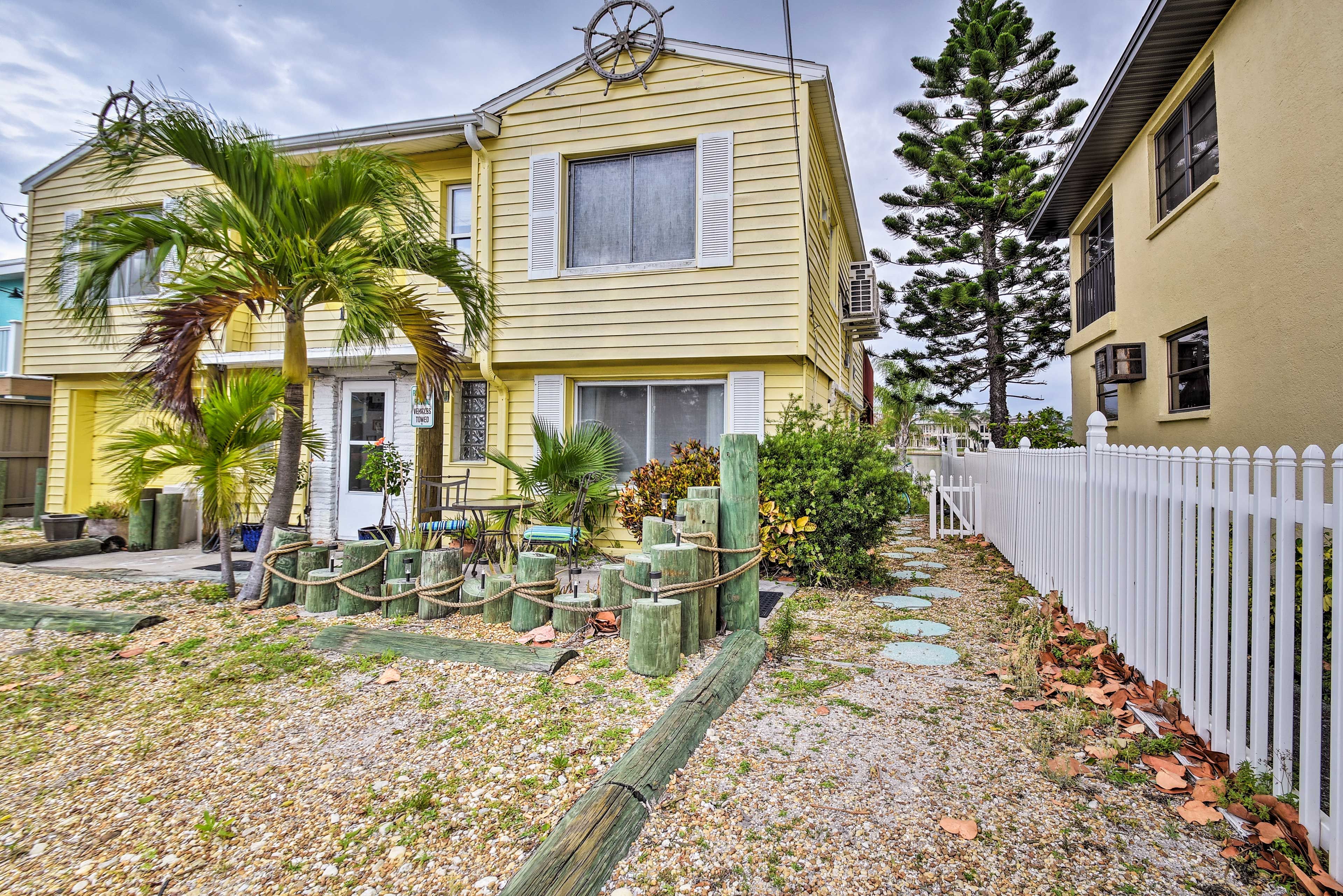 This home sits in between the canal and the beach.