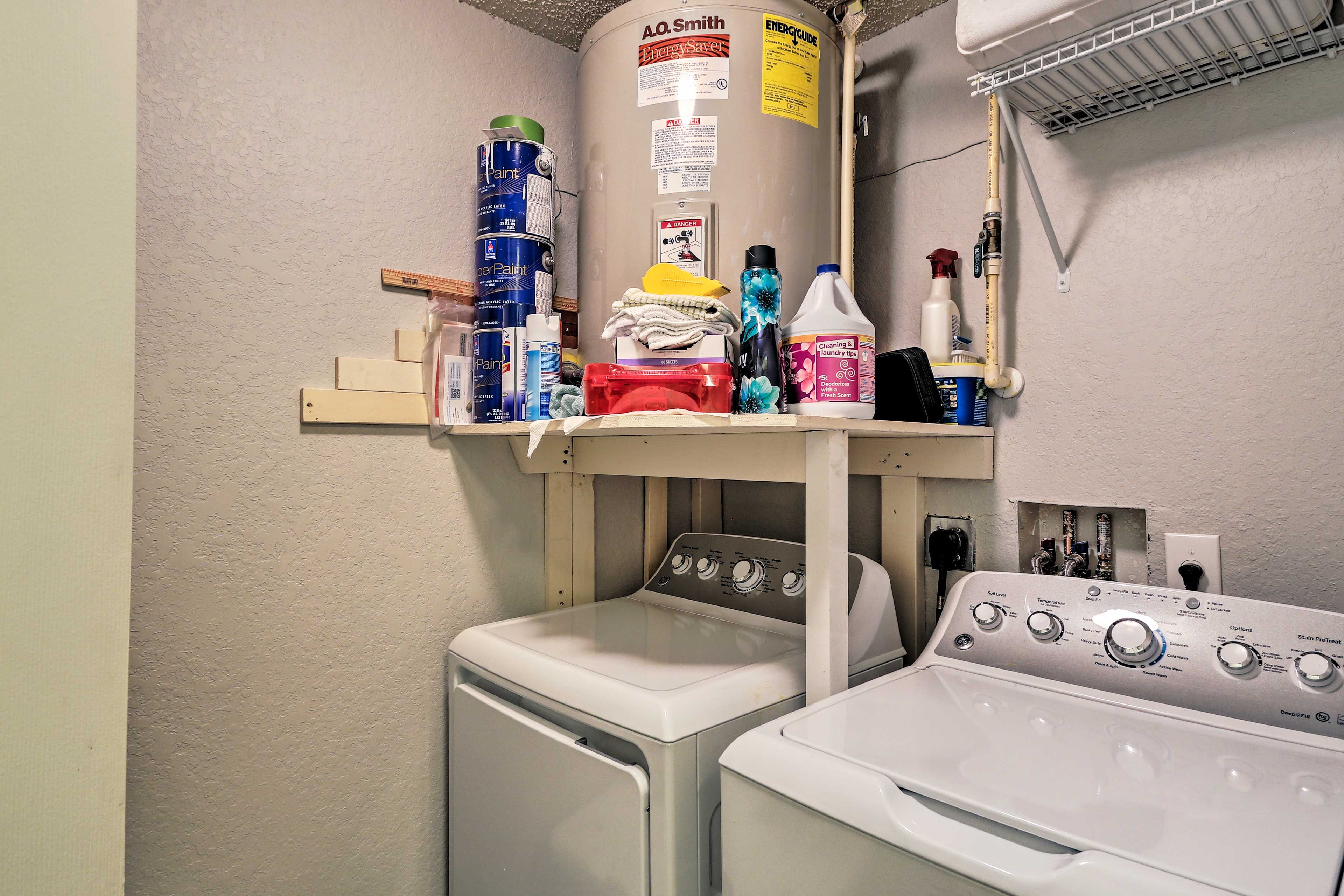 Utilize the washer and dryer to keep your clothes fresh and clean!
