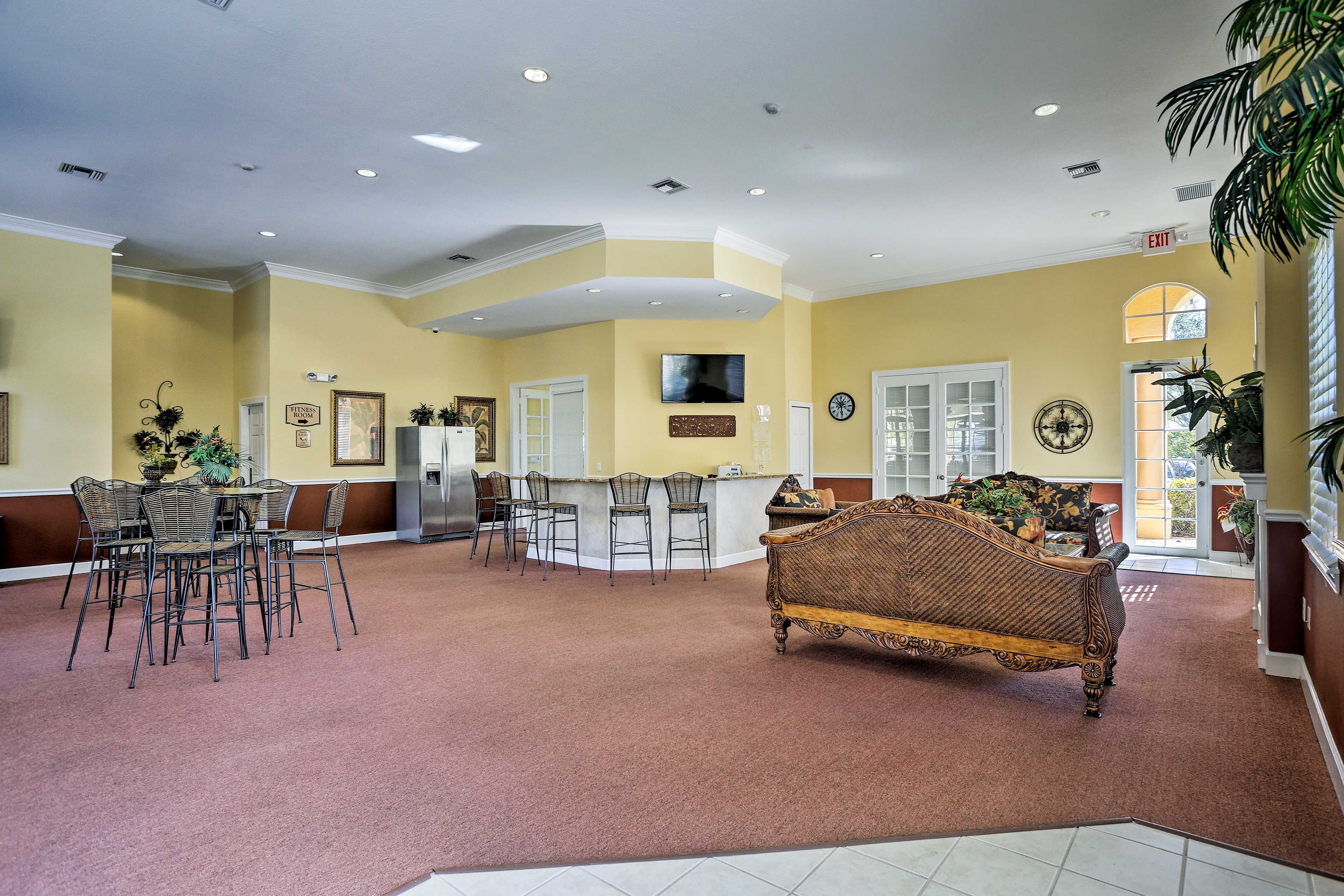 Mingle with other guests in the clubhouse.
