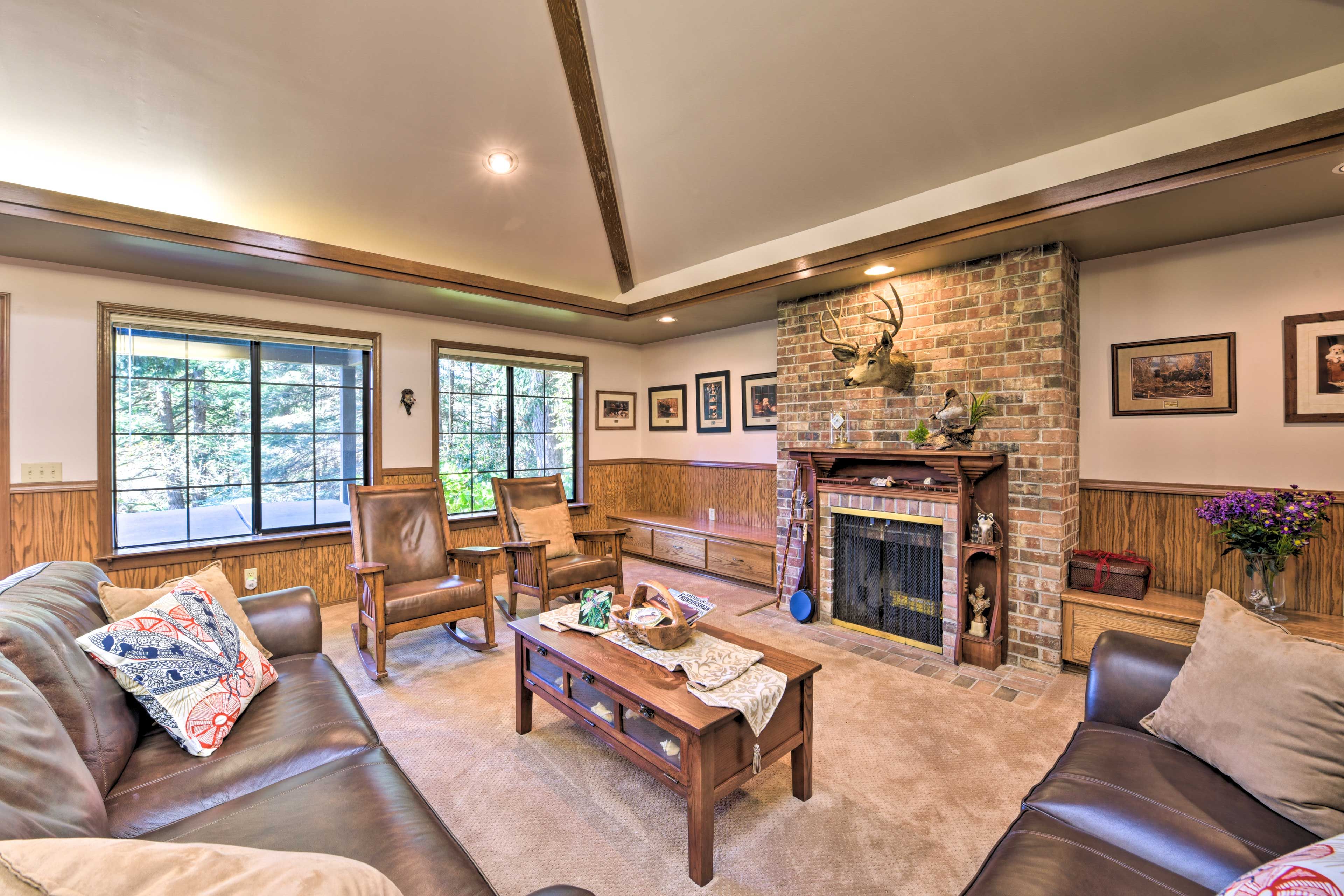 Den | Wood-Burning Fireplace