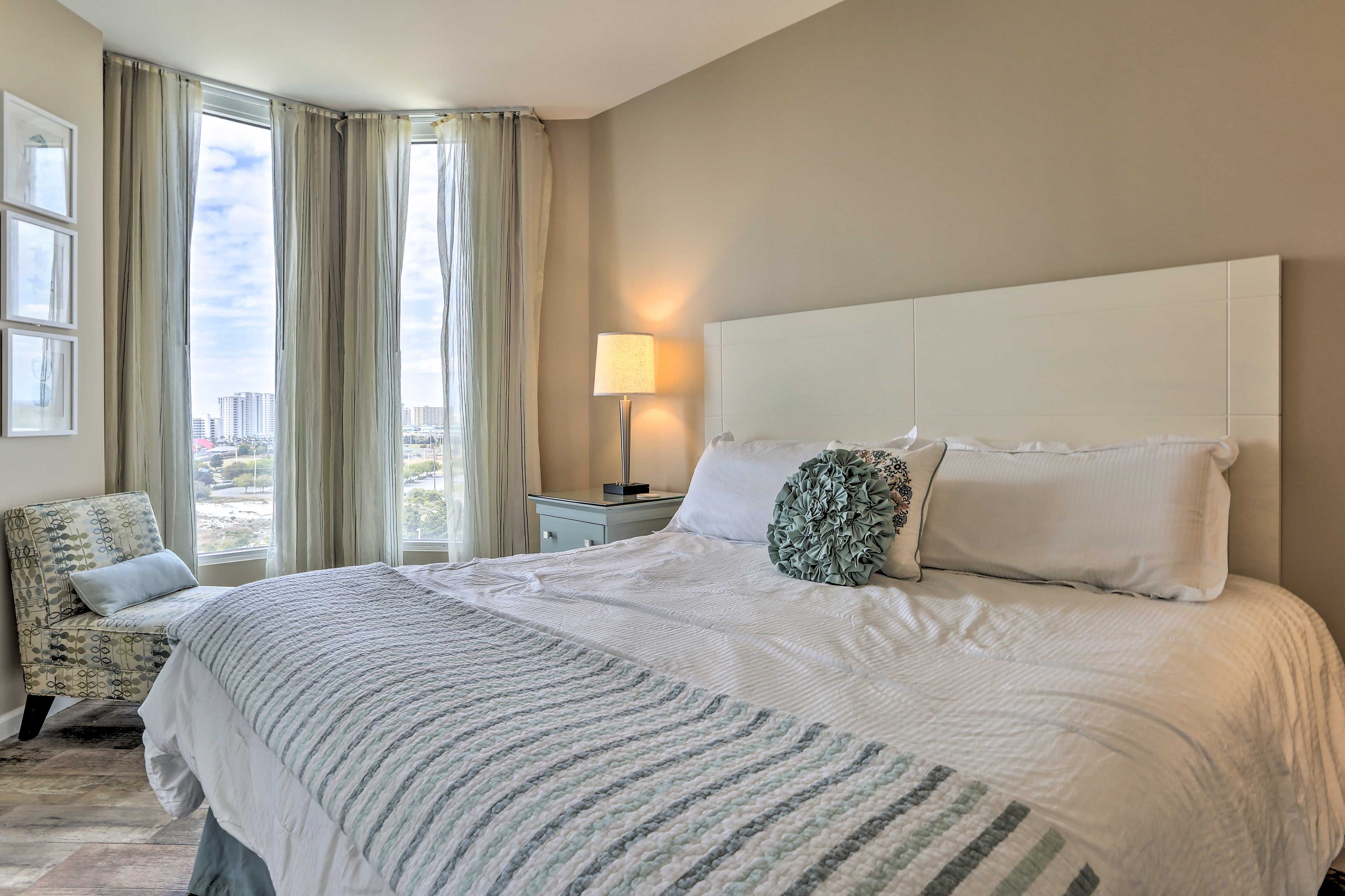 Sink into the king bed.